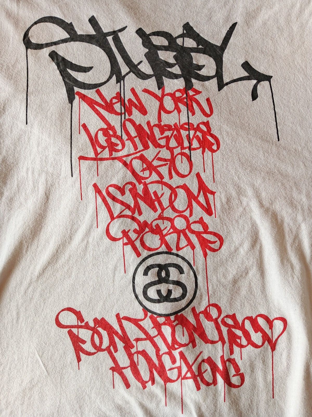 Stussy × Vintage Stussy x Grey PVC 2006 25th Anniversary World Tour shirt Size US L / EU 52-54 / 3 - 4 Thumbnail