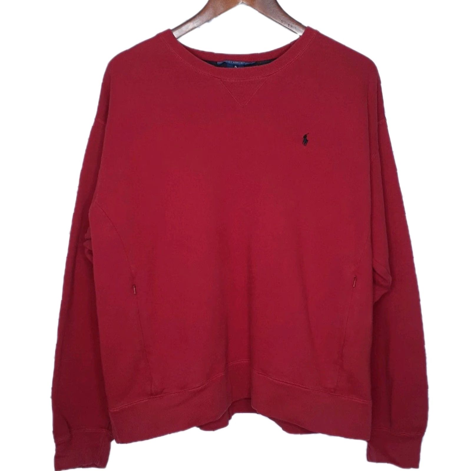 Ralph Lauren VINTAGE Ralph Lauren Golf Sweatshirt Pullover Mens L Red Zip Pockets Logo Casual Golf Size US L / EU 52-54 / 3 - 2 Thumbnail
