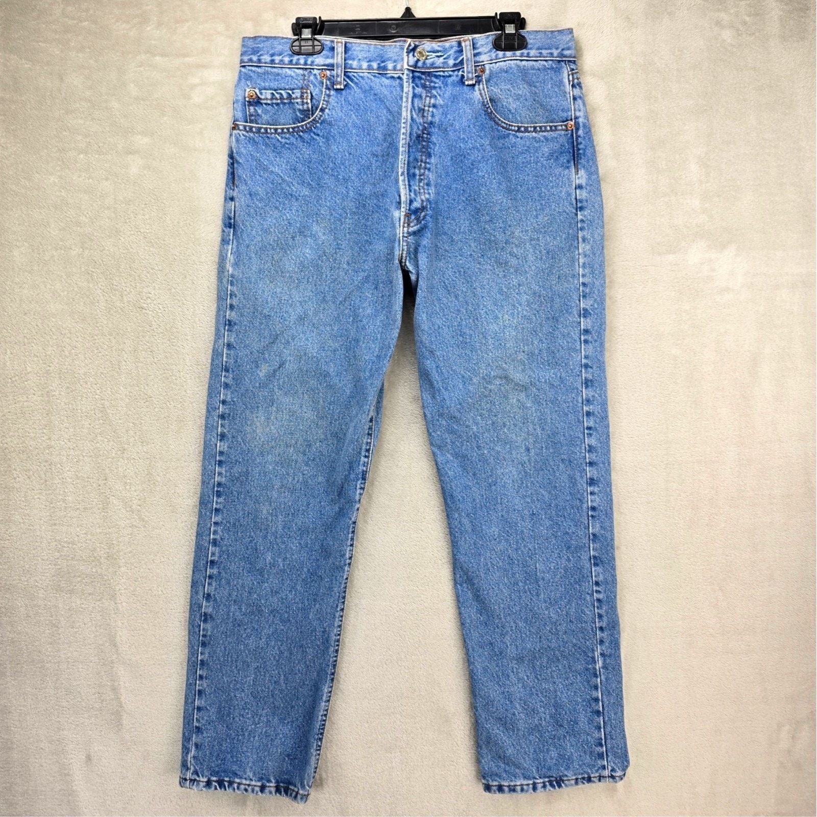 Levi's Vintage Levis 501 Jeans 34x32 (Fits 33x29) USA 90s *FLAWS* Size US 34 / EU 50 - 1 Thumbnail