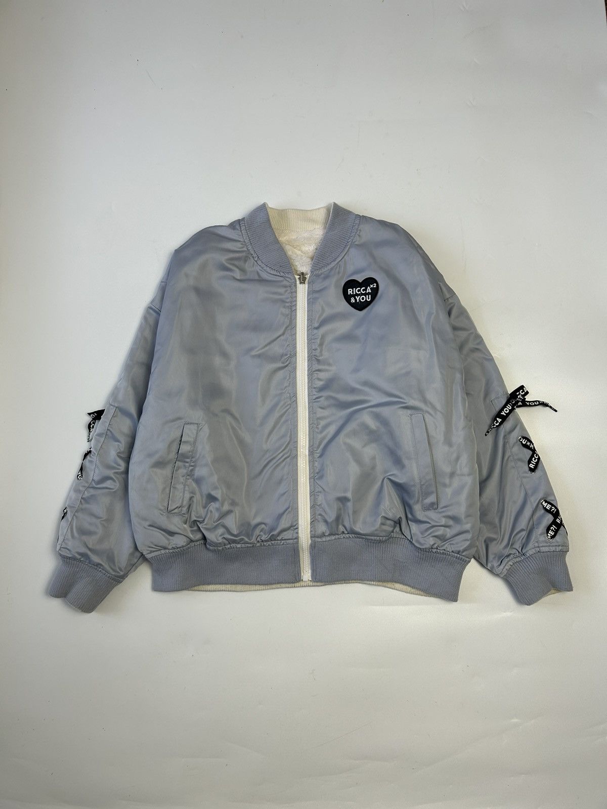 Japanese Brand RICCA RICCA YOU X ME RIBBON STYLE REVERSIBLE BOMBER JACKET Size M / US 6-8 / IT 42-44 - 1 Thumbnail