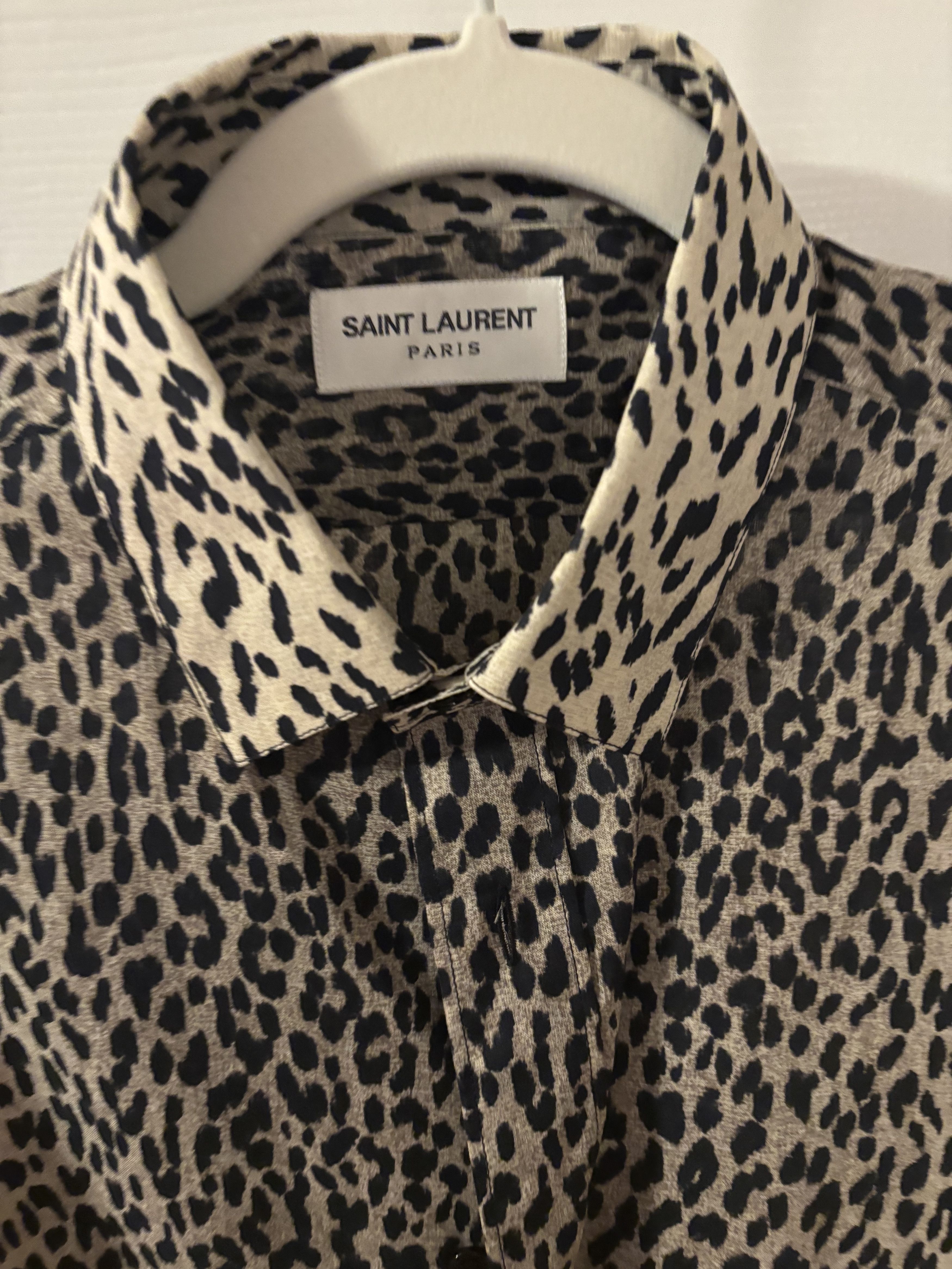 Saint Laurent Paris Rare Saint Laurent Paris Babycat Shirt Hedi Slimane era 39 Size US M / EU 48-50 / 2 - 2 Thumbnail