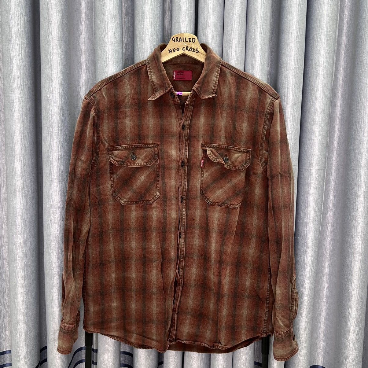 Levi's Vintage Levis Shadow Plaid Flannel Button Up Shirt Size US L / EU 52-54 / 3 - 1 Thumbnail