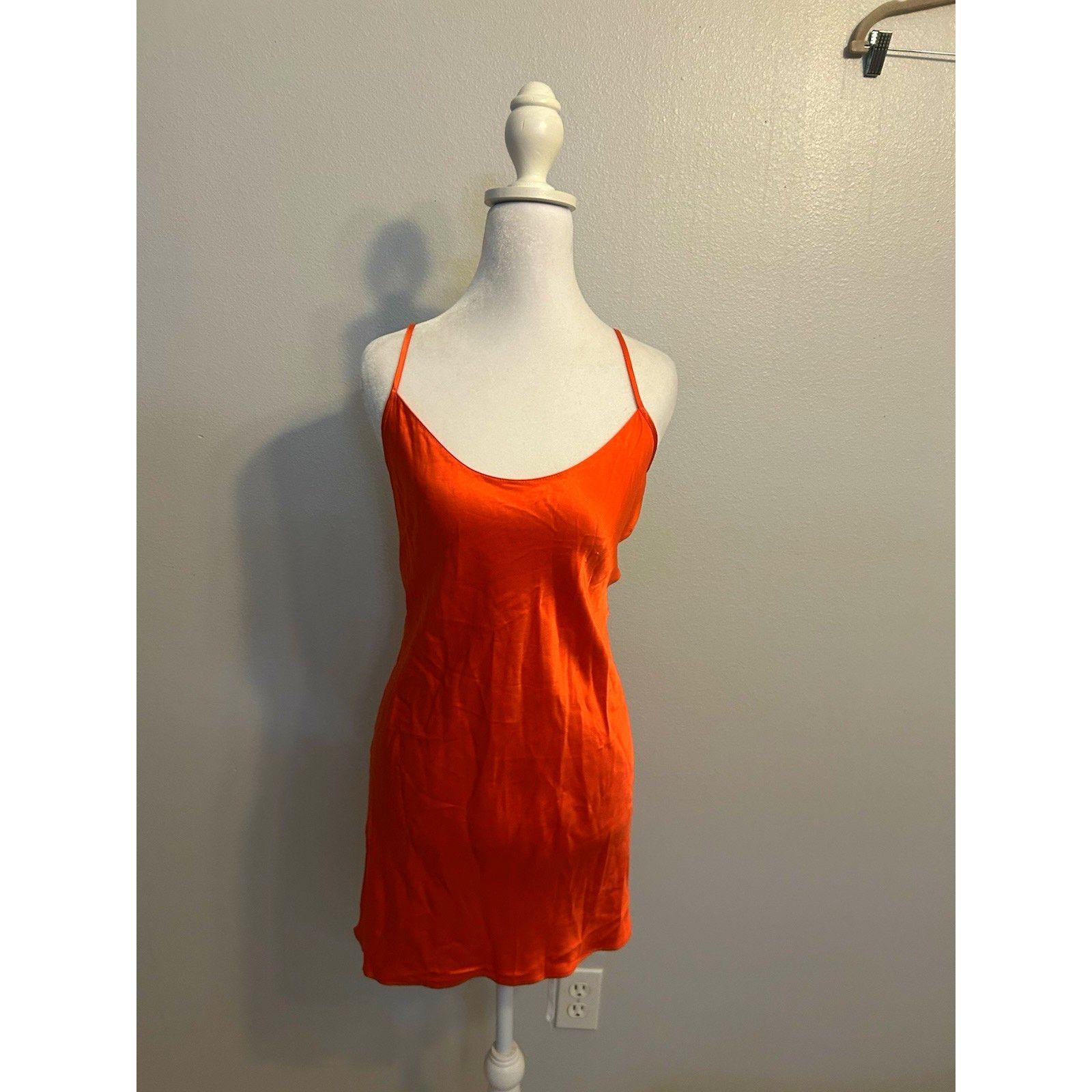 Victoria's Secret Victoria's Secret 100% Silk Slip Dress ORANGE Nightgown L Size ONE SIZE - 8 Thumbnail