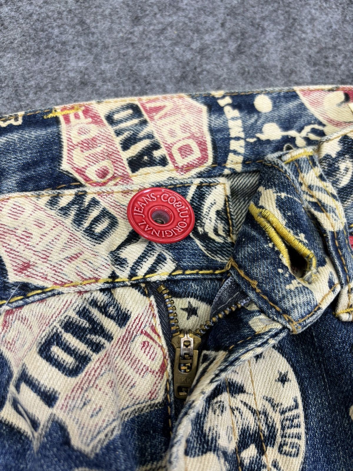 Japanese Brand 💥Hysteric Style💥Co&Lu Full Print Stone Wash Denim F695 Size US 33 - 8 Thumbnail