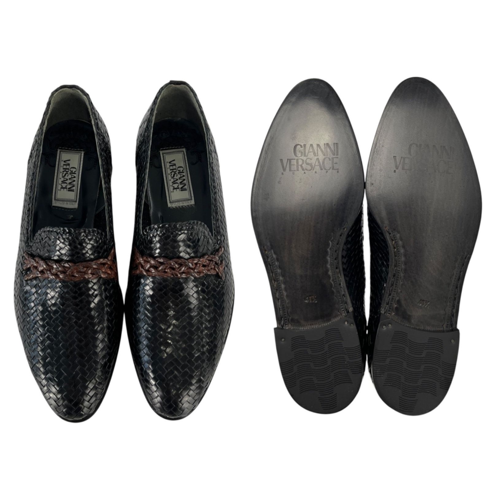 Versace Versace Vintage Leather Woven Loafers Size US 8 / EU 41 - 6 Thumbnail