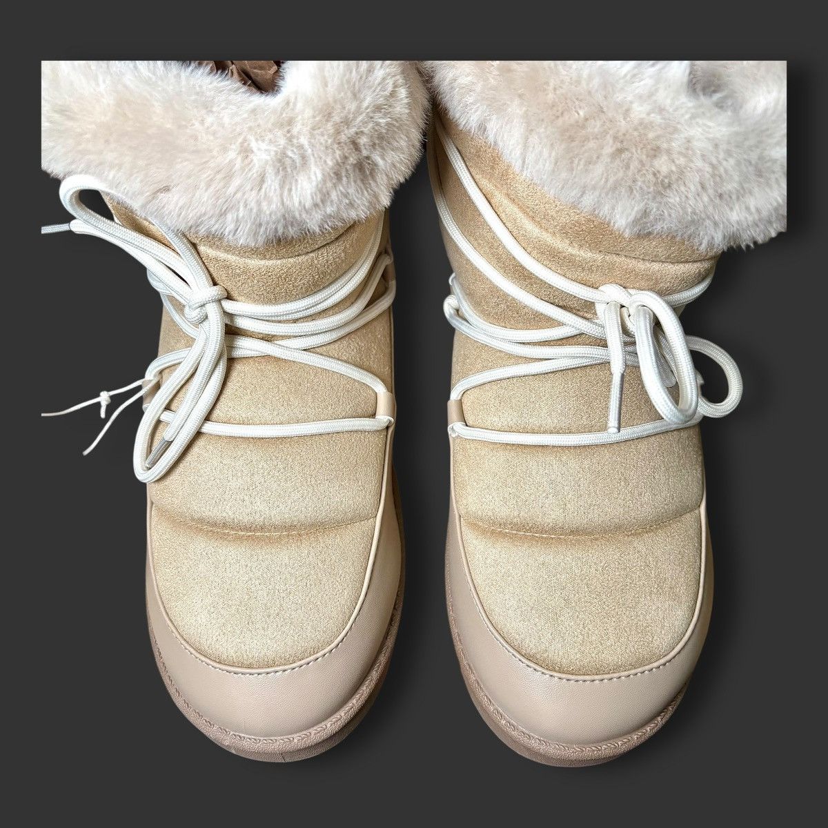 Other Aspen Women’s Puffy Faux Fur Vegan Lace Beige Boots Sz 8.5-9 Size US 9 / IT 39 - 7 Thumbnail