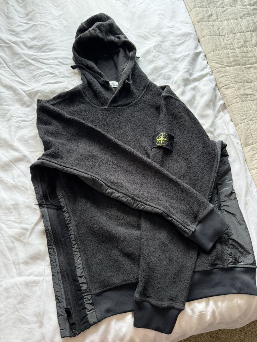 Stone Island Stone Island 61338 Fleece Hoodie in Black Size US L / EU 52-54 / 3 - 2 Thumbnail