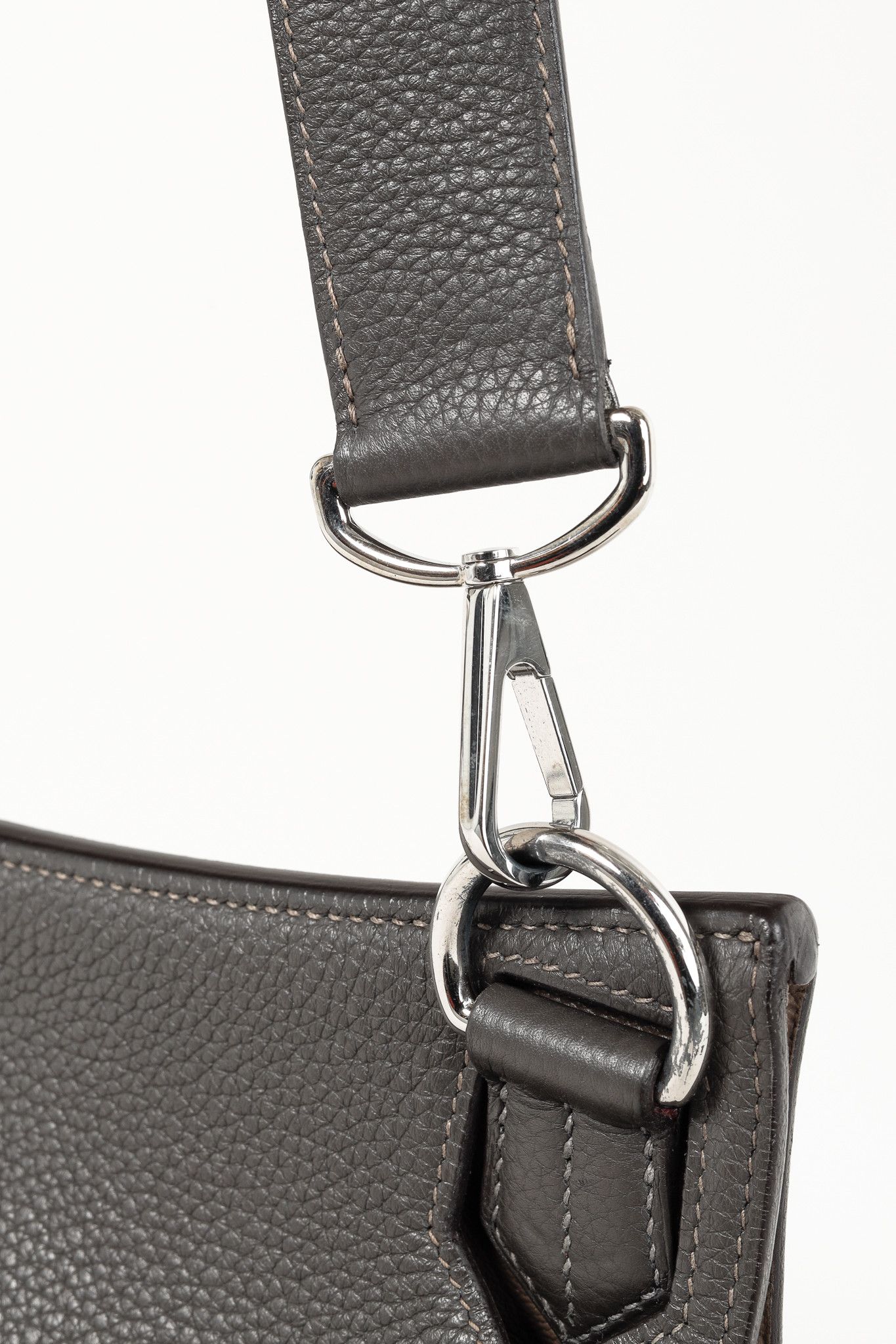 Hermes Hermes Jyspiere 34 Taurillon Clemence Graphite & Etoupe Bag Size ONE SIZE - 8 Thumbnail