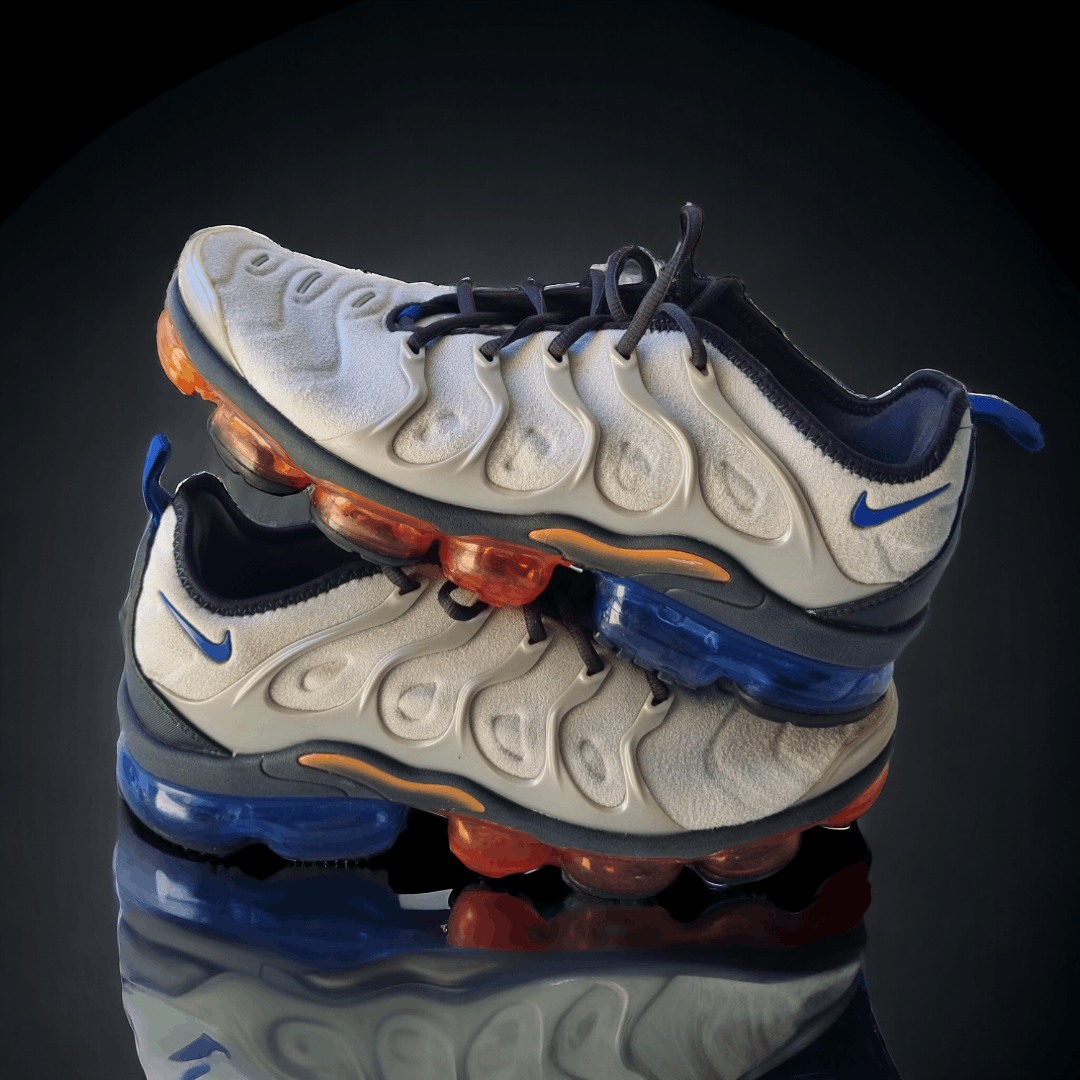 image of Nike Air Vapormax Plus Metallic Silver Hyper Royal Shoes, Men's (Size 10.5)