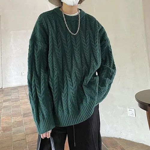 VIBE Green Cable Knit Sweater Size US M / EU 48-50 / 2 - 1 Thumbnail