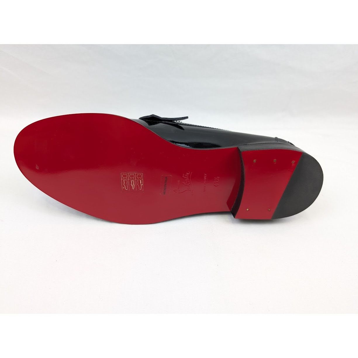 Christian Louboutin o1rshd1 Patent No Penny Flat Shoes in Black/Silver Size US 8.5 / EU 41-42 - 10 Thumbnail