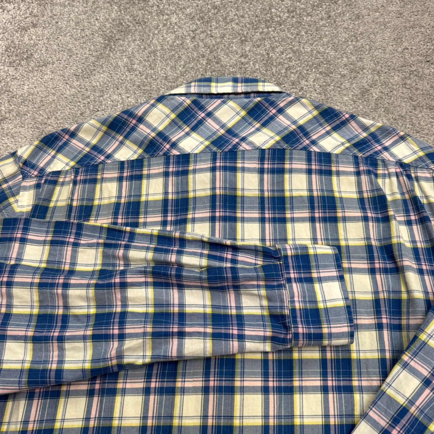 Pinko Thomas Pink Button-Down Shirt Mens XL Blue Plaid Classic Fit Long Sleeve Cotton Shirt Size US XL / EU 56 / 4 - 4 Thumbnail
