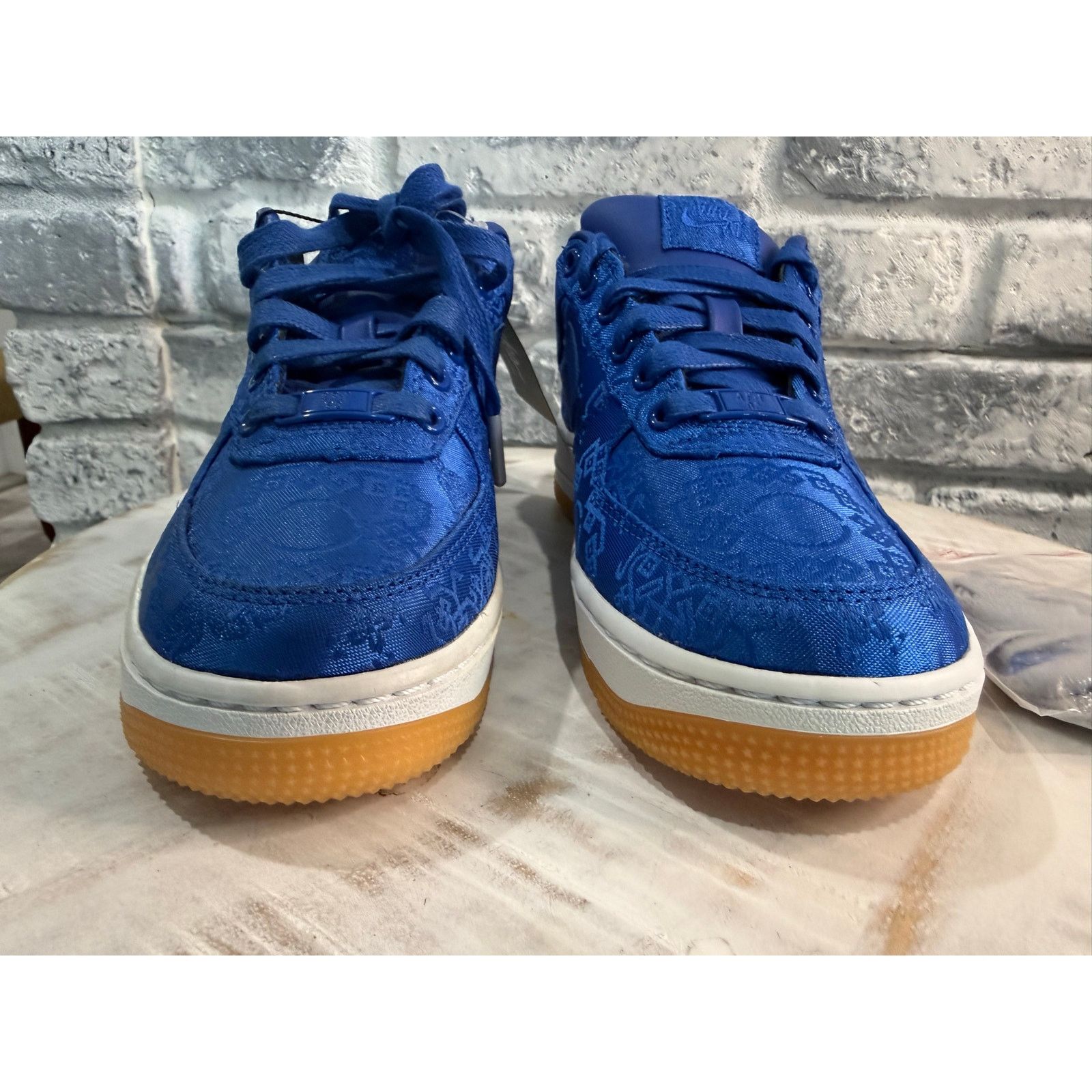 CLOT × Nike Nike Air Force 1 Low Clot Blue Silk Size 4 Size US 5 / EU 37 - 3 Thumbnail