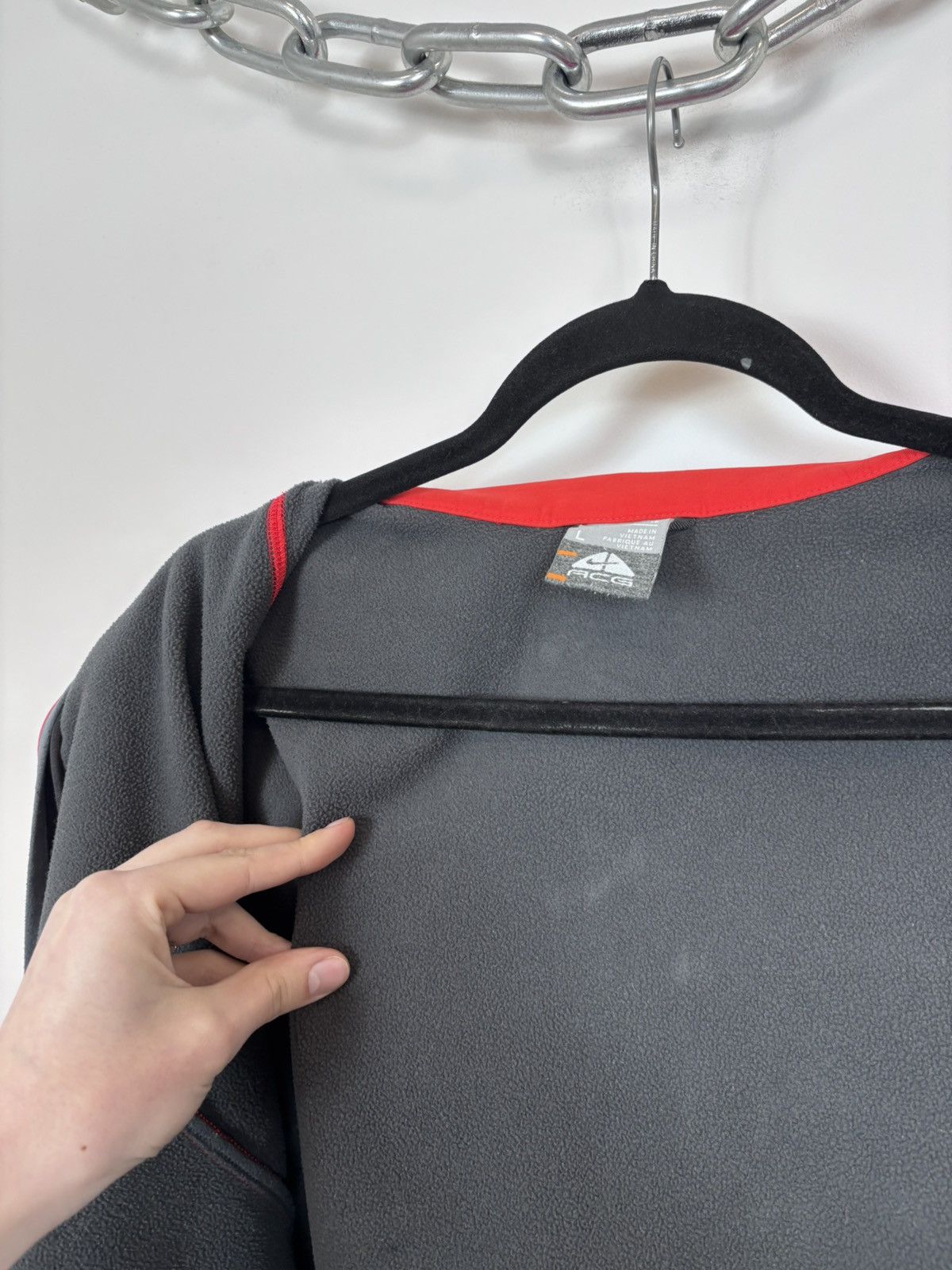 Nike ACG Nike ACG Men’s Soft Shell Jacket Fleece Lined Red/Grey Size US L / EU 52-54 / 3 - 14 Thumbnail