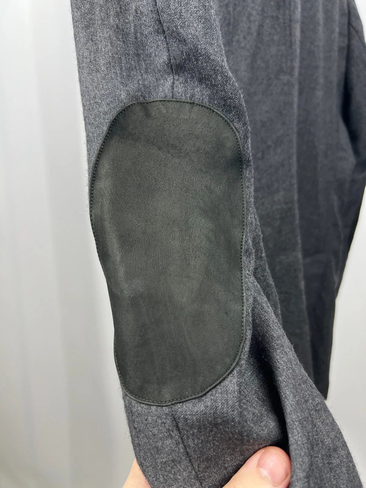 Hackett Hackett London Grey Flannel Half Lined Elbow Patch Blazer Size 42R - 13 Thumbnail