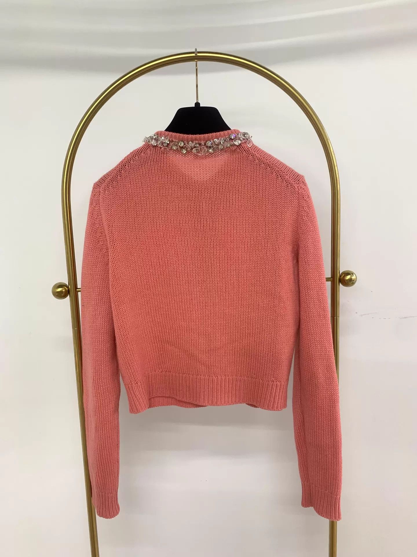 Miu Miu MIU MIU Pink Crystal Knit Cardigan 38 New Size XS / US 0-2 / IT 36-38 - 3 Thumbnail