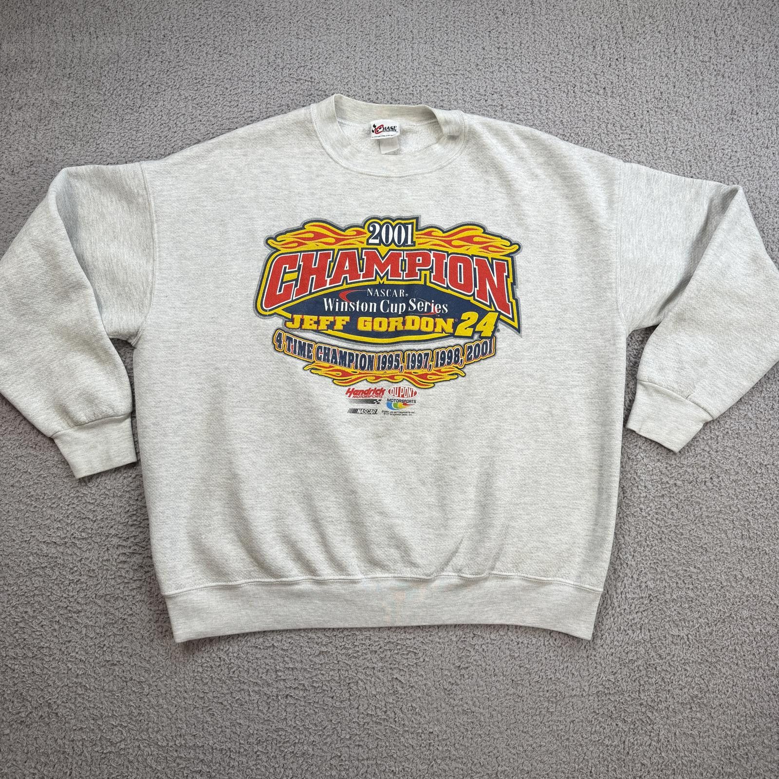 Chase Authentics Vintage 2001 Jeff Gordon NASCAR Winston Cup Sweatshirt Size US XL / EU 56 / 4 - 1 Thumbnail