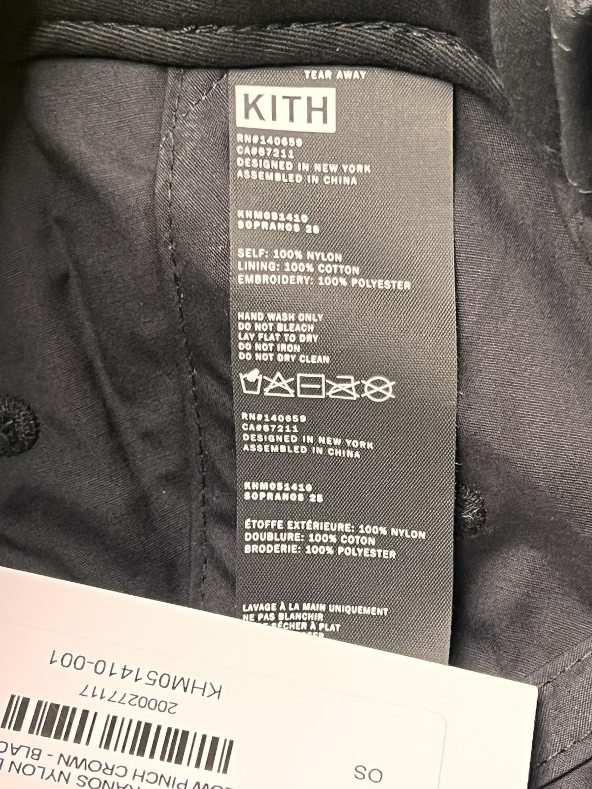Kith KITH x The Sopranos Nylon Bay Low Pinch Crown Cap Black hat Size ONE SIZE - 23 Thumbnail