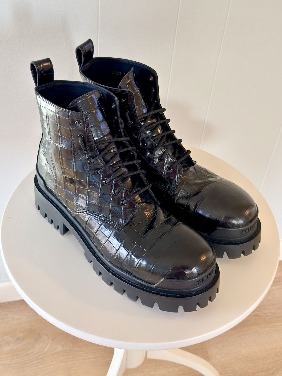 Balenciaga BALENCIAGA Strike Boot — Black Crocco Print - Men’s EU 46 Size US 13 / EU 46 - 4 Thumbnail