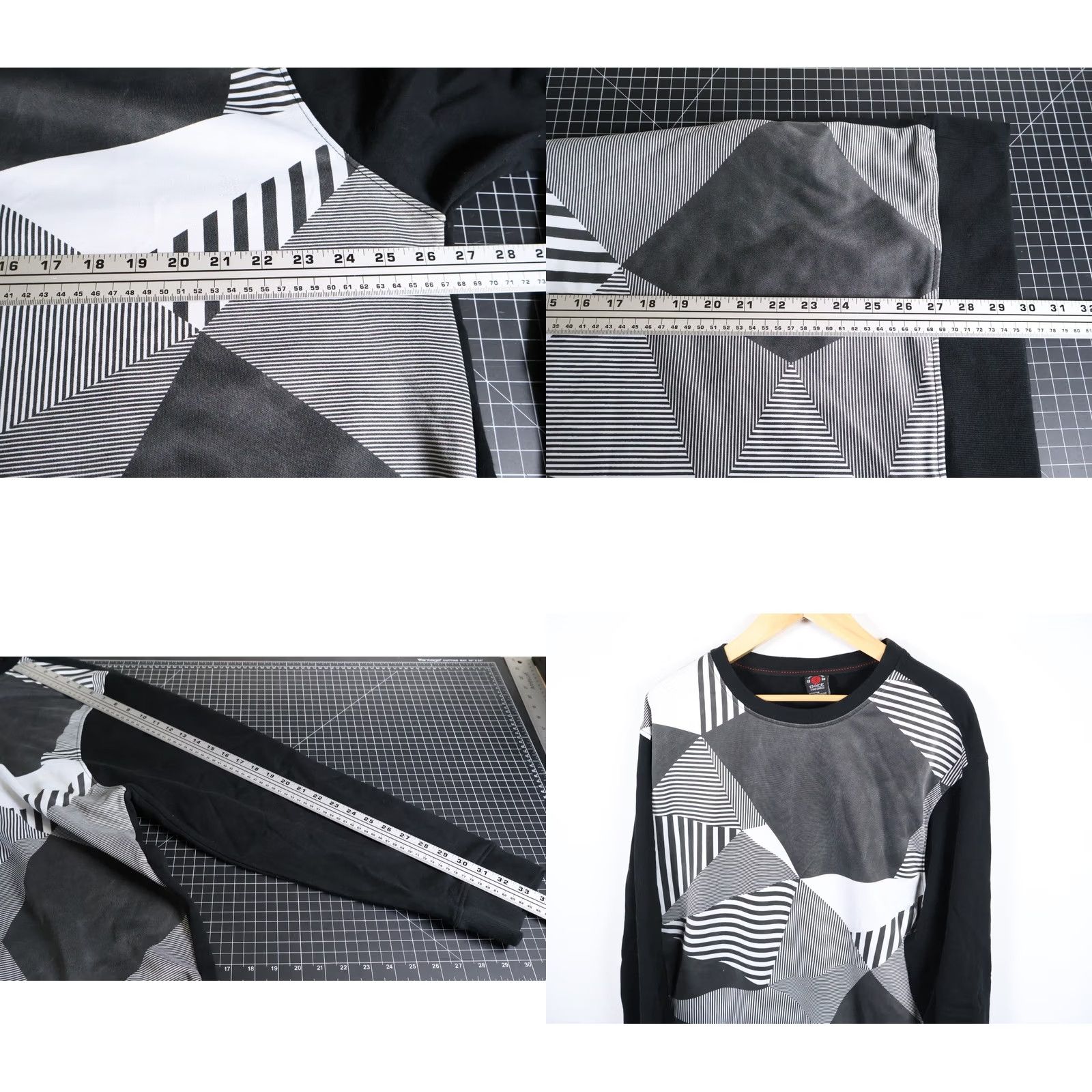 Enyce VINTAGE enyce Geometric Pattern Sweatshirt Men's 5XL Black Gray Crewneck VTG Y2K Size US XXL / EU 58 / 5 - 8 Thumbnail