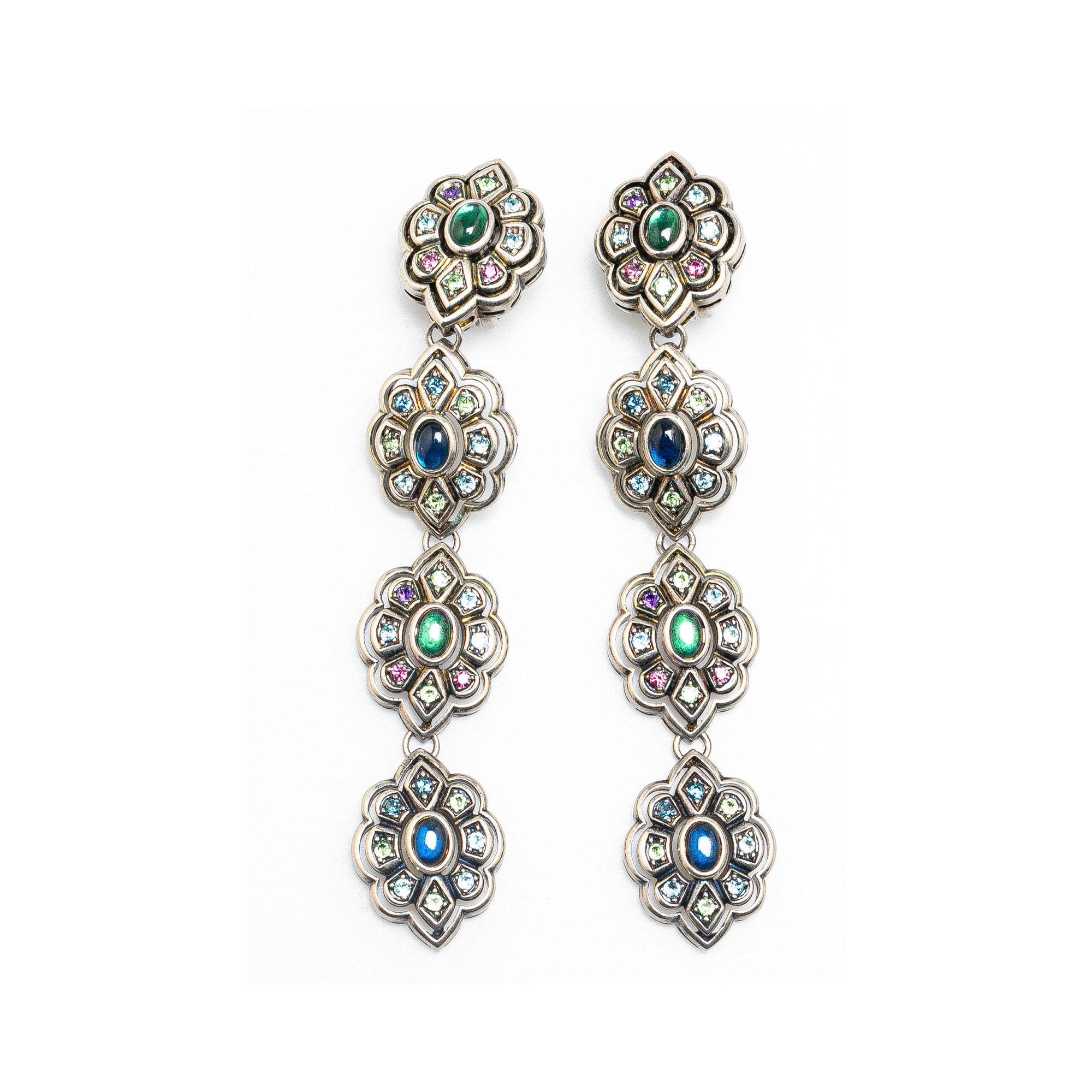 Gucci Gucci Crystal and Palladium Plated Drop Clip-On Earrings Silver Size ONE SIZE - 1 Thumbnail