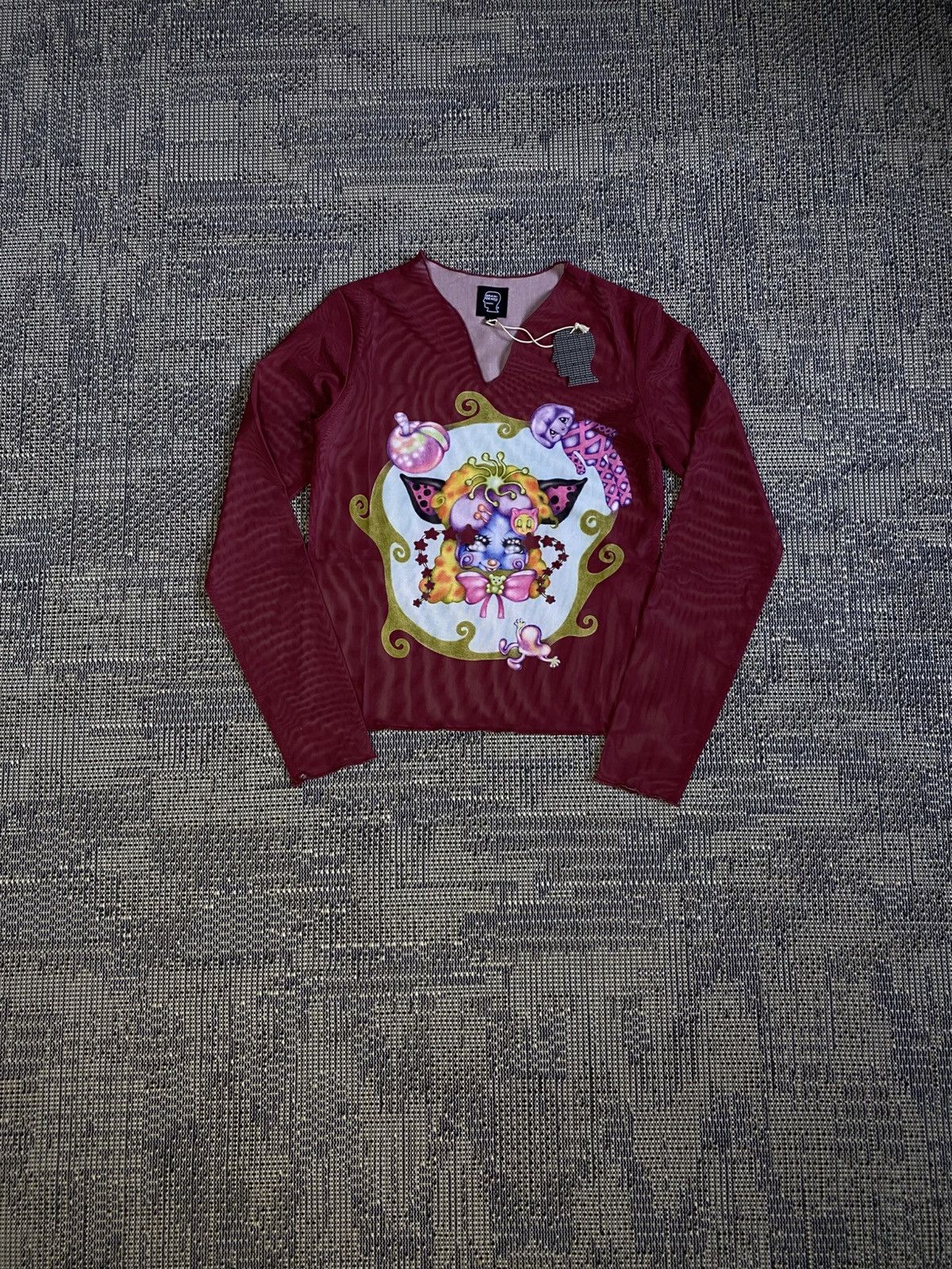 Brain Dead Brain Dead GASPAR BUTTERFLIES MESH TOP -BURGUNDY Size L / US 10 / IT 46 - 1 Thumbnail