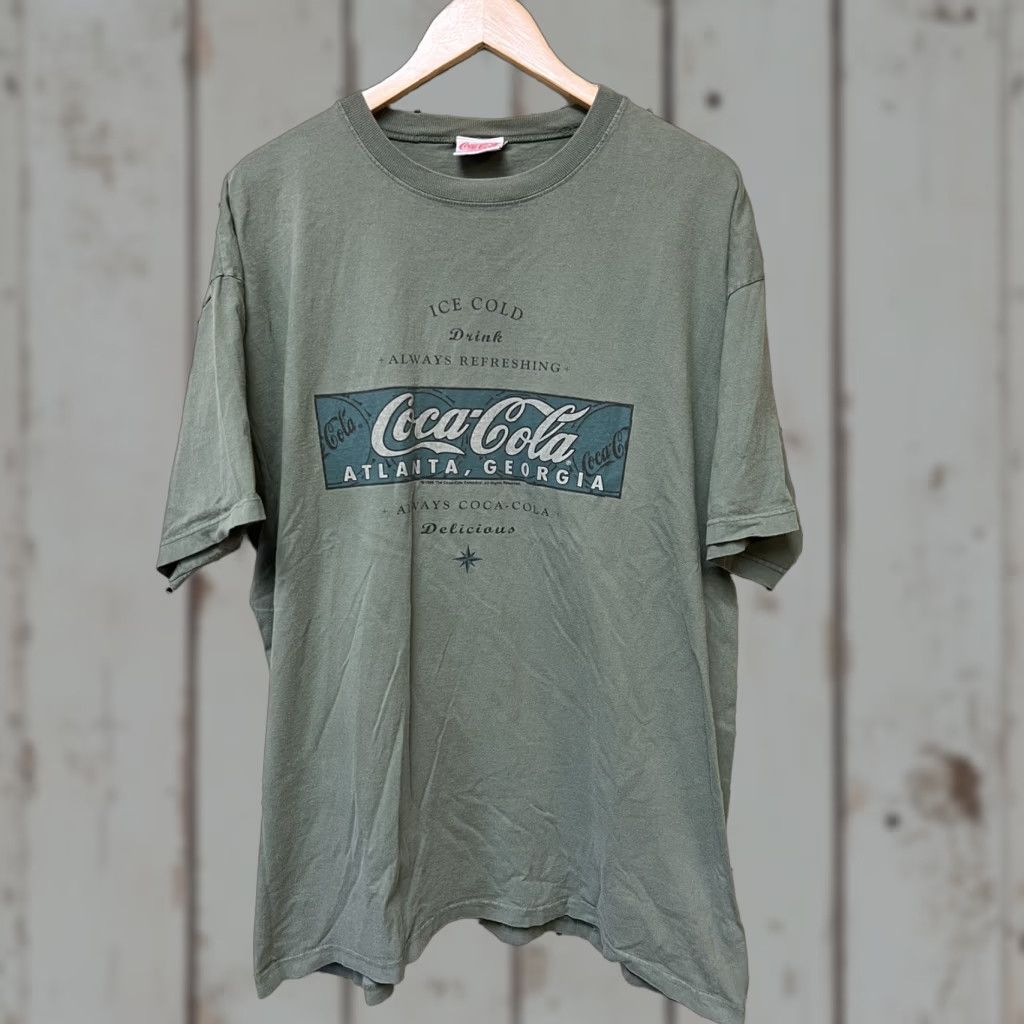 Vintage VINTAGE Coca Cola Shirt Mens XL Green Short Sleeve Crew Neck USA Made Atlanta GA Size US XL / EU 56 / 4 - 1 Thumbnail