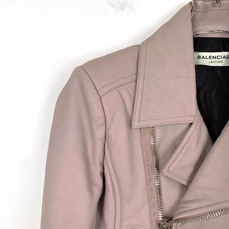 Other Balenciaga size 34 Light purple sheepskin lapel zip leathe Size XXS / US 00 / IT 34 - 3 Thumbnail