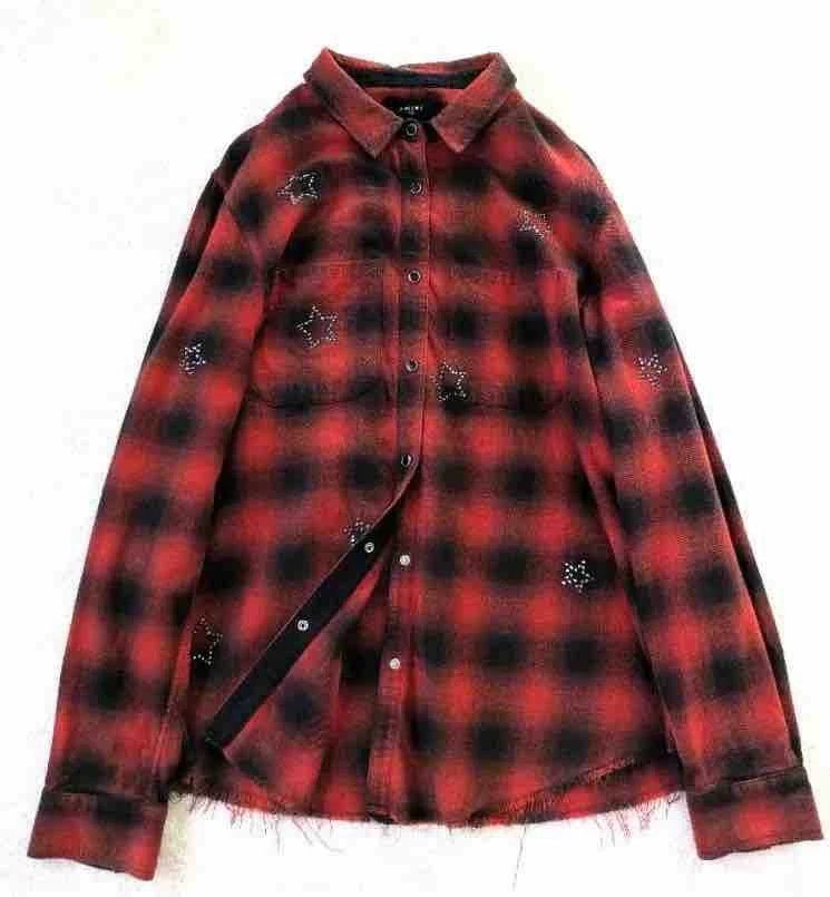 Amiri Amiri red dyed star diamond shirt Size US L / EU 52-54 / 3 - 6 Thumbnail