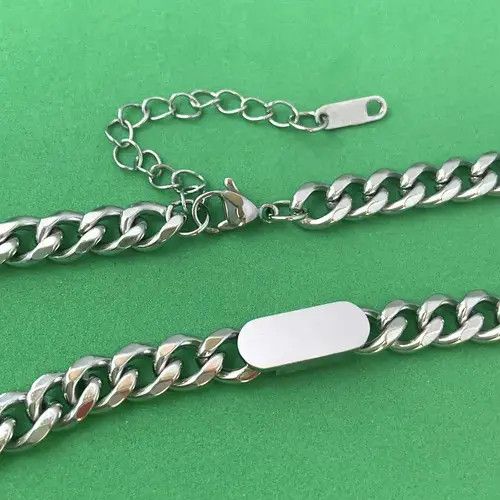 Designer × Jewelry Titanium Steel Link Chain Necklace for Men Women Size ONE SIZE - 4 Thumbnail