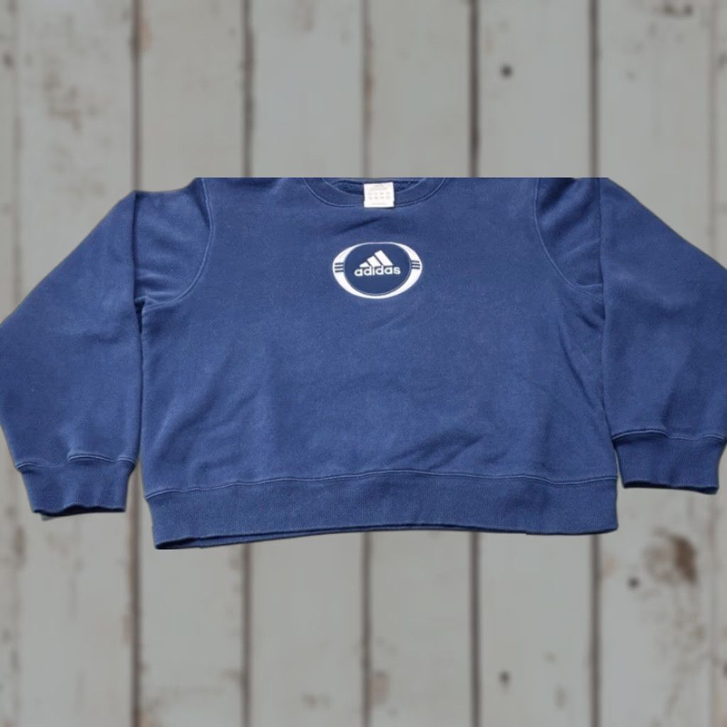 Adidas VINTAGE Adidas Crewneck Sweatshirt Mens XL Blue Embroidered Logo 8404 Size US XL / EU 56 / 4 - 1 Thumbnail