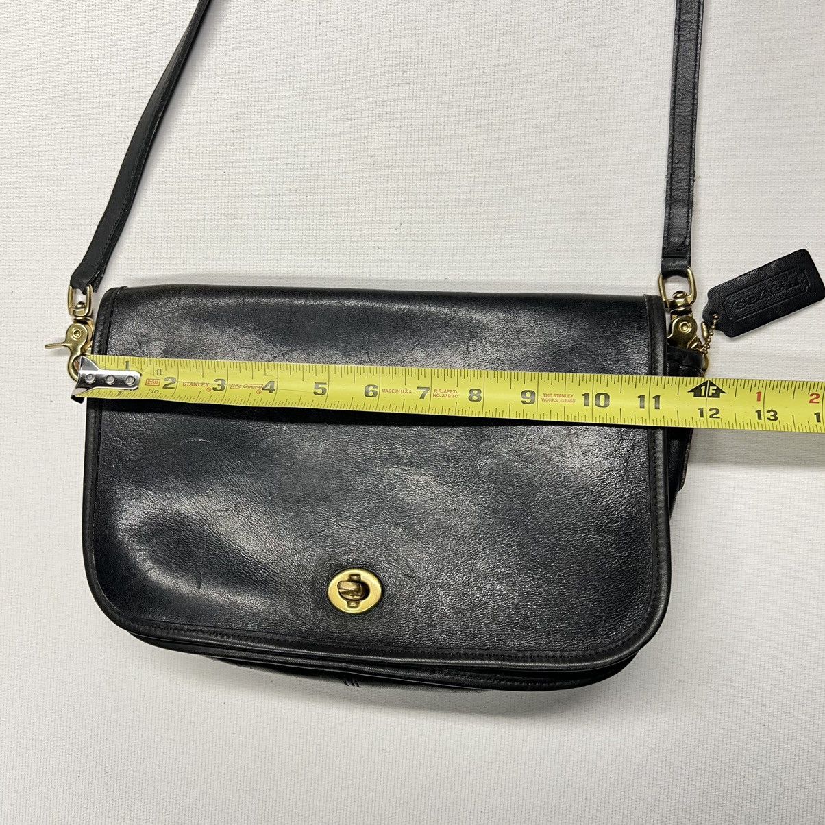 Coach × Vintage VTG Coach Crossbody Bag Purse Clutch Black Leather Hang Tag Size ONE SIZE - 21 Thumbnail
