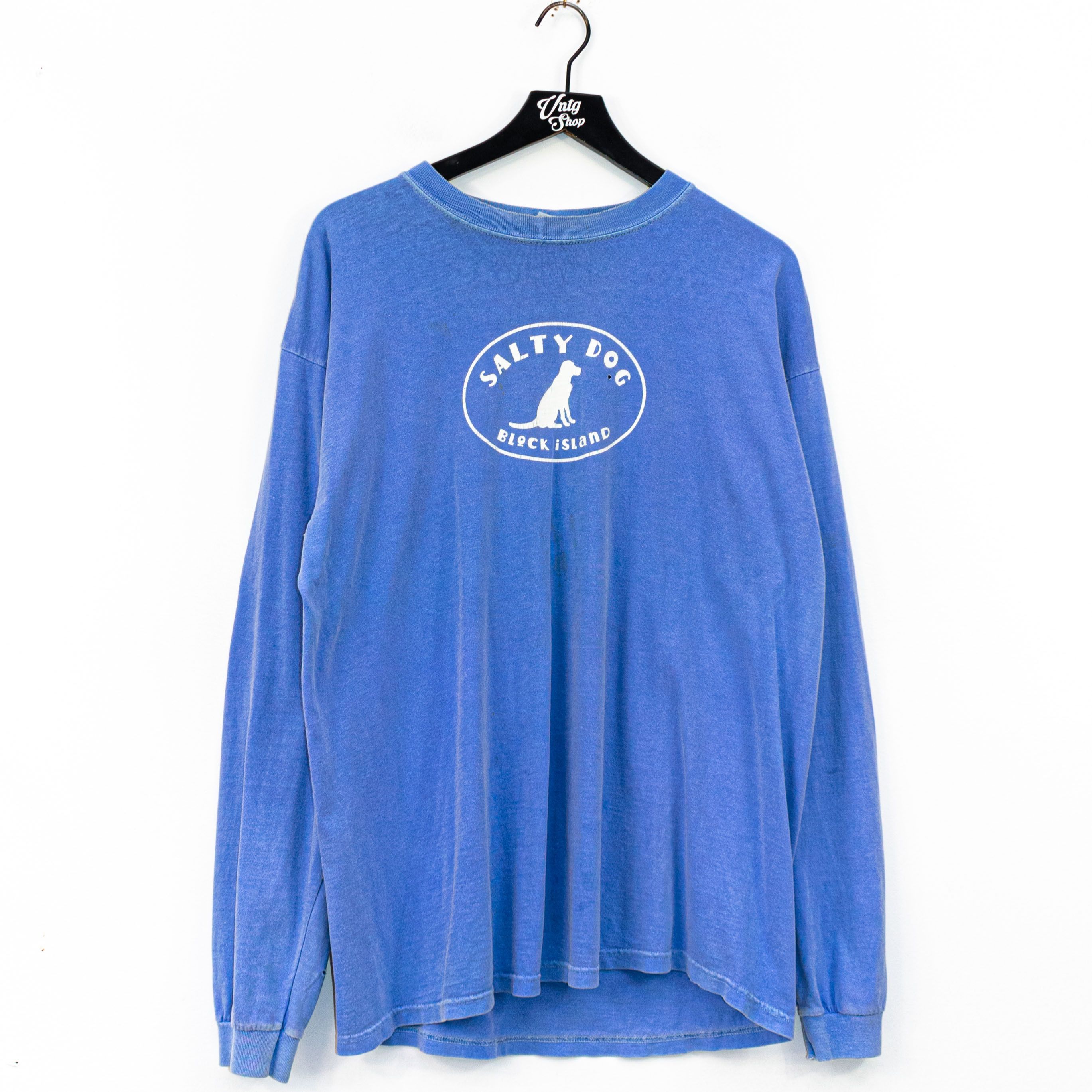 Vintage Salty Dog Block Island Distressed Tonal Long Sleeve T-Shirt ...