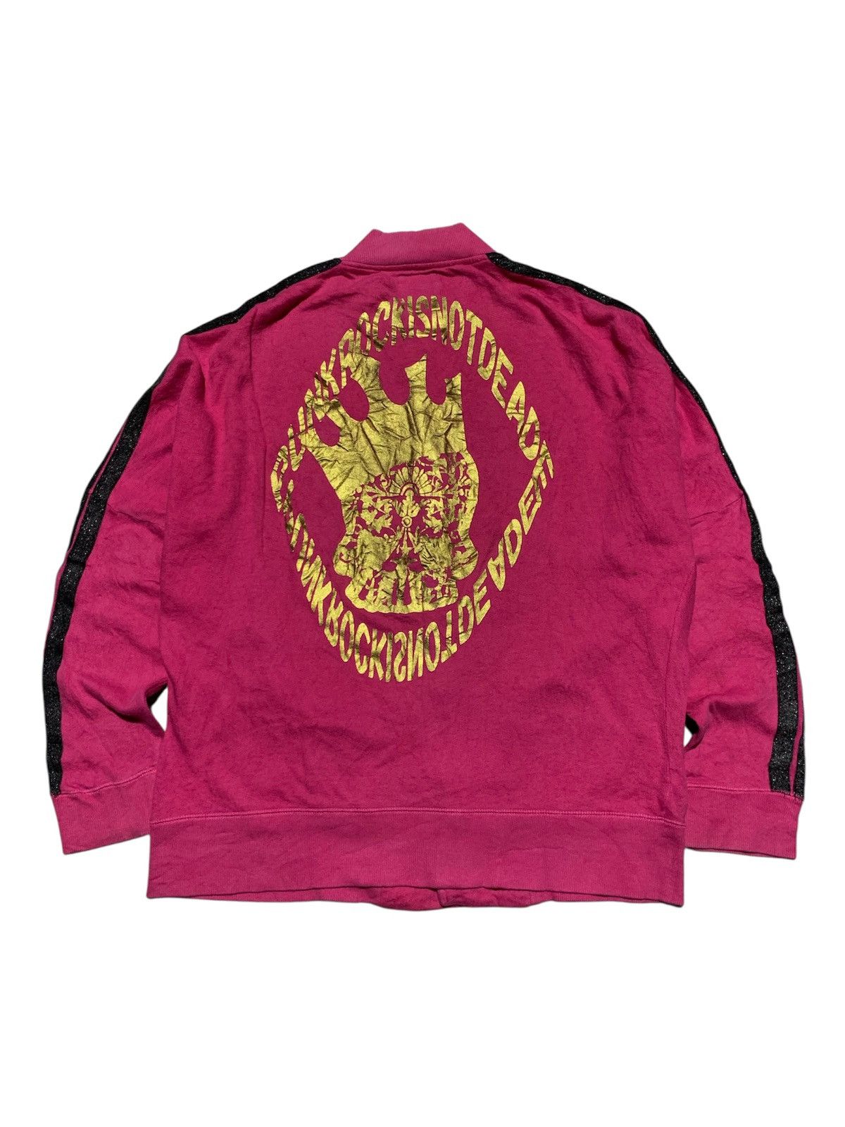 20471120 🐍 PPFM “Punk Rock Is Not Dead” Poems Skull Tracktop Size M / US 6-8 / IT 42-44 - 1 Thumbnail