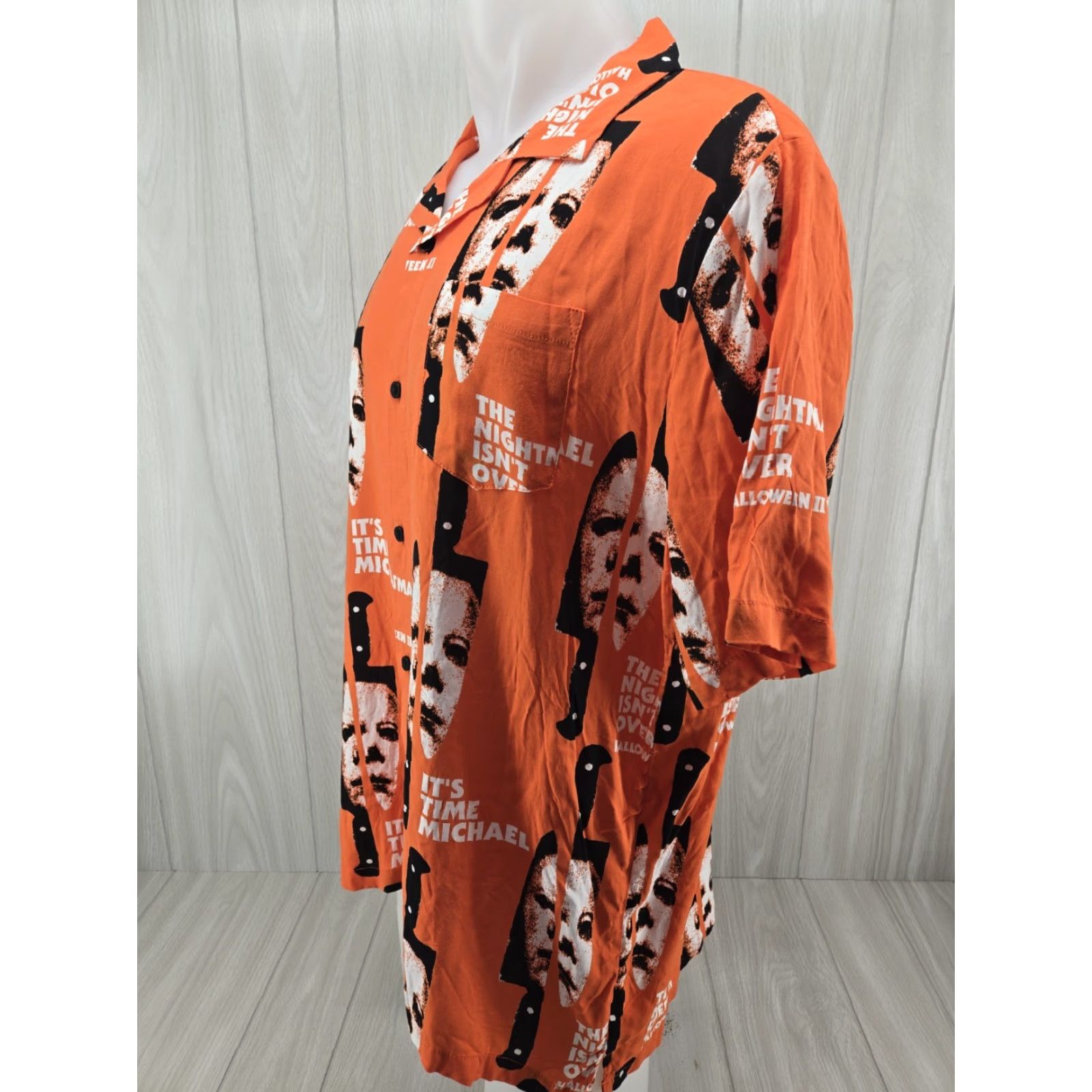 Vintage Halloween 2 Michael Myers Mens Button Up Shirt XL All Over Print Size US XL / EU 56 / 4 - 3 Thumbnail