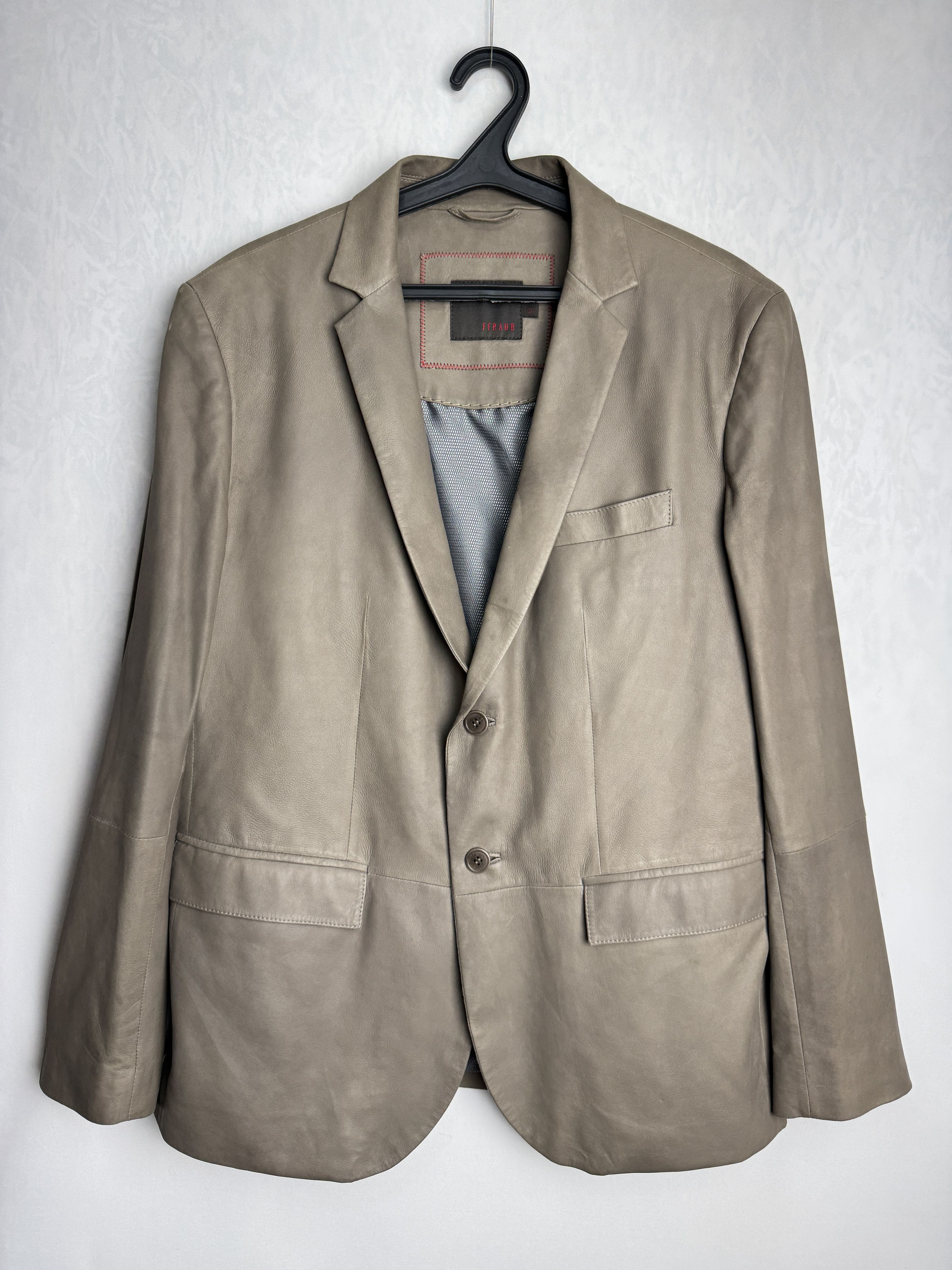 Designer × Louis Feraud FERAUD men’s leather suit jacket Size 50R - 1 Thumbnail