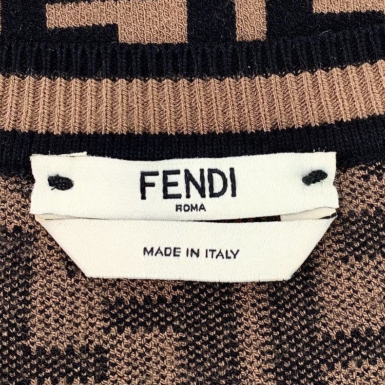Fendi Fendi Logo Pattern Knit Short Sleeve Top Size US XS / EU 42 / 0 - 5 Thumbnail