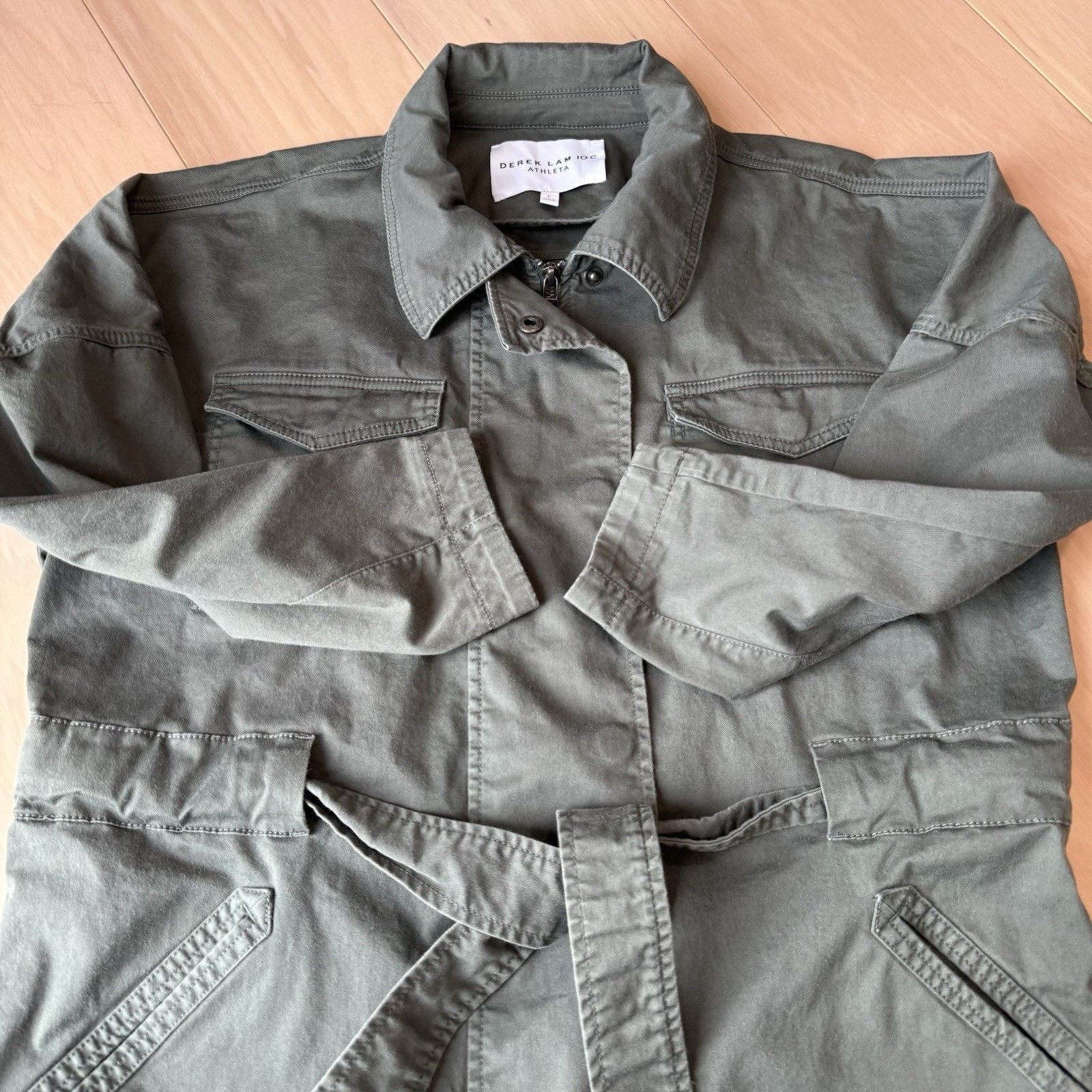 Athleta Athleta Greenwich Jacket Large Green Full Zip Military Size L / US 10 / IT 46 - 4 Thumbnail