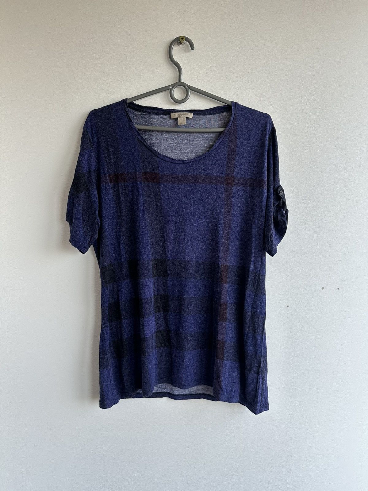 Burberry Burberry Brit Blue T-Shirt Nova Check Women's Size XS Size L / US 10 / IT 46 - 1 Thumbnail