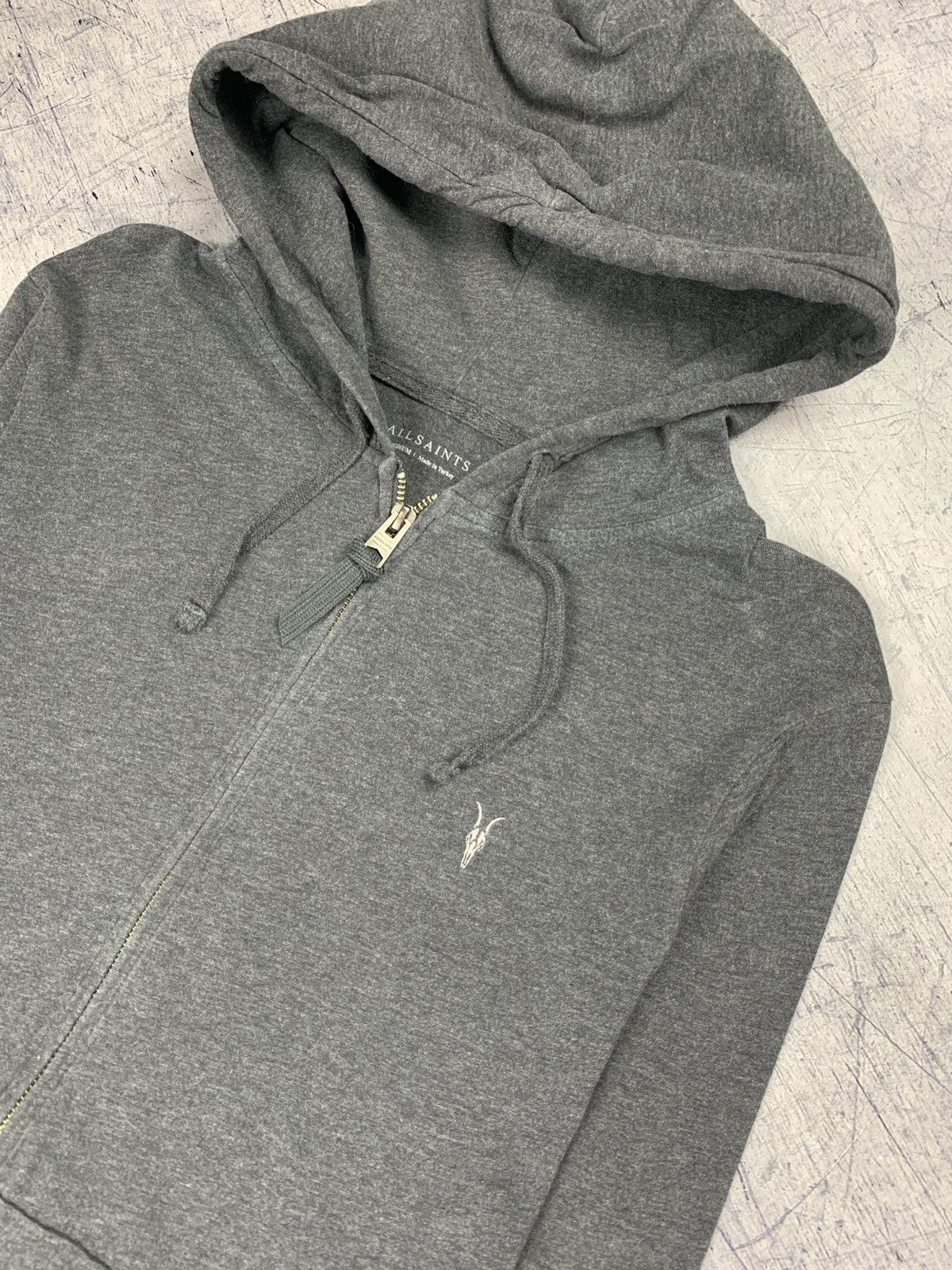 Allsaints Designer Allsaints Full Zip Hoodie Ramskull Logo Dark Gray Size US M / EU 48-50 / 2 - 5 Thumbnail