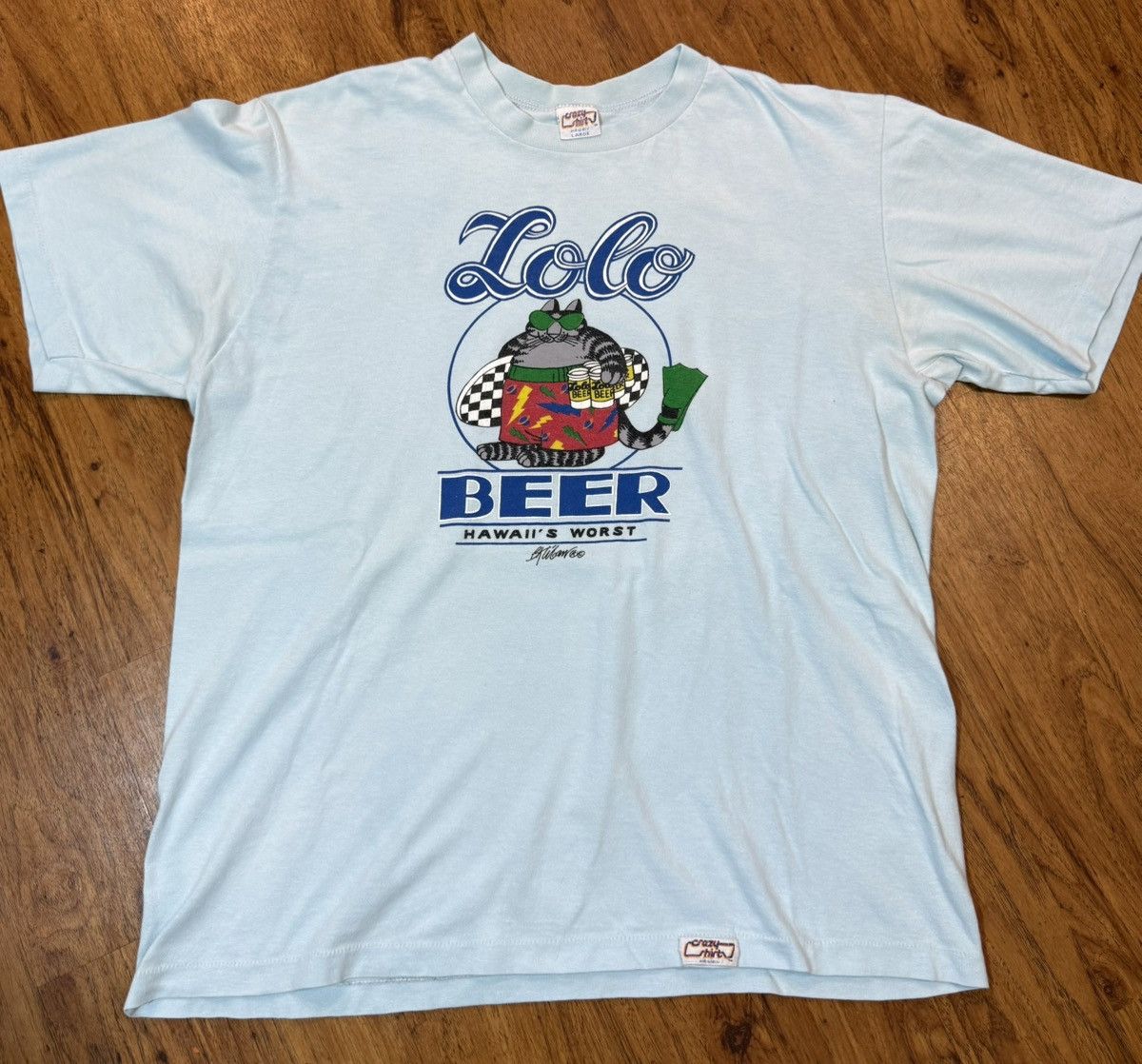 Other Vintage 80’s LOLO BEER Hawaii Kliban Cat Shirt Surf Shirt Size US L / EU 52-54 / 3 - 2 Thumbnail
