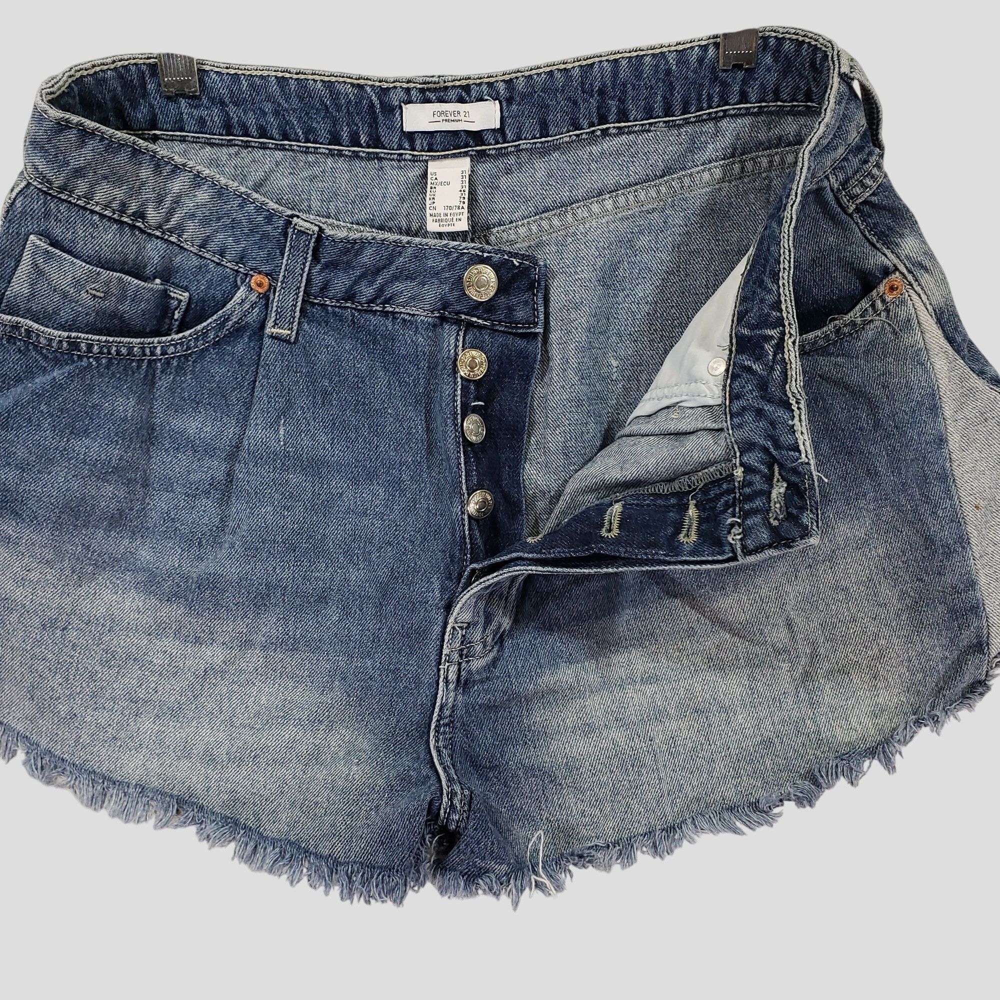 Forever 21 Forever 21 Premium High-Waisted Distressed Denim Shorts 31 Size 31" - 3 Thumbnail