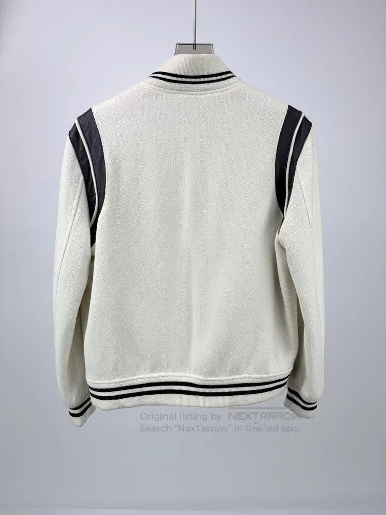 Saint Laurent Paris Saint Laurent Paris White Leather Trim Baseball Jacket i Size US M / EU 48-50 / 2 - 2 Thumbnail