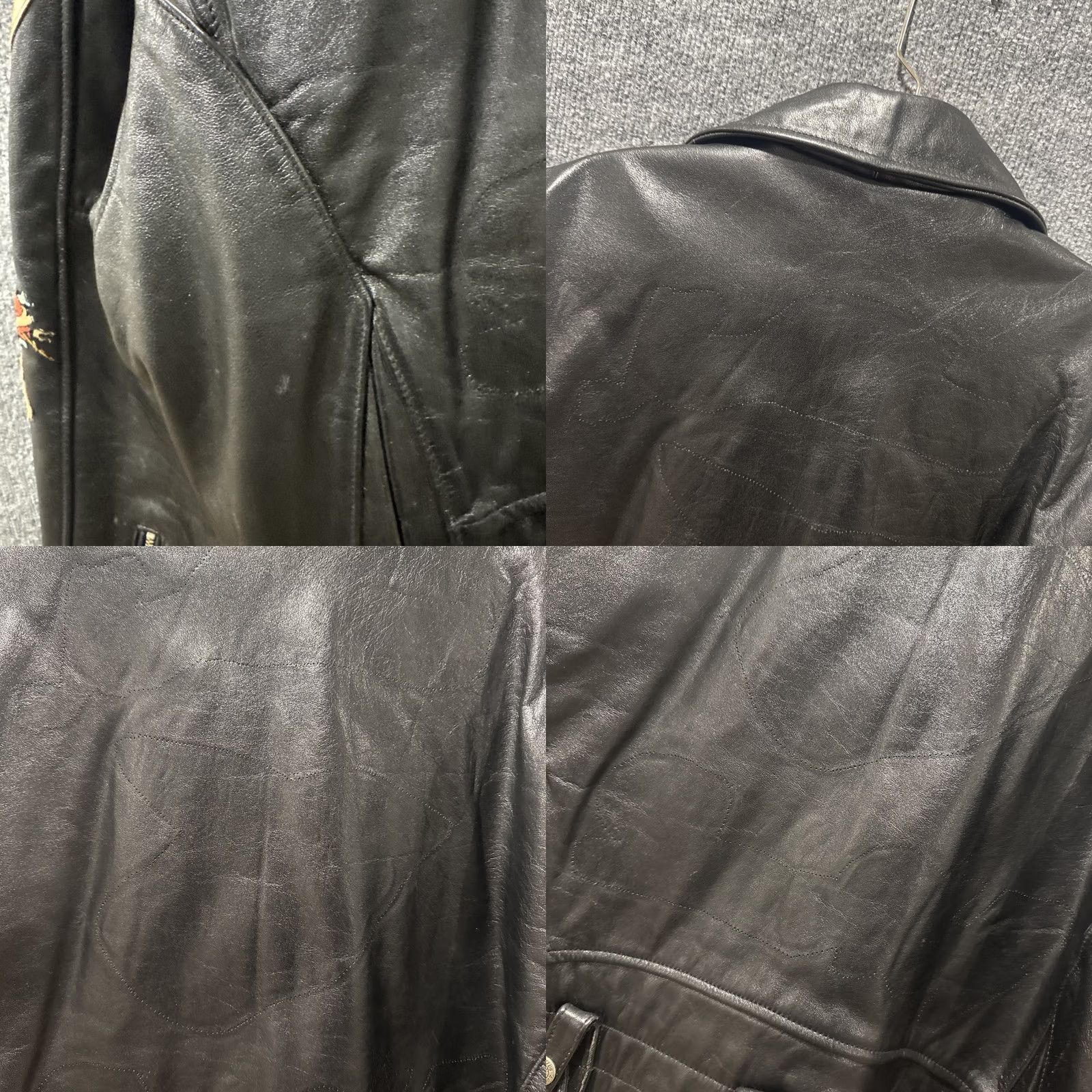 Avirex VINTAGE Avirex Leather Tattoo Embroidered Jacket GRAIL Men’s Large L Black Motorcycle Jacket Mens Size US L / EU 52-54 / 3 - 10 Thumbnail