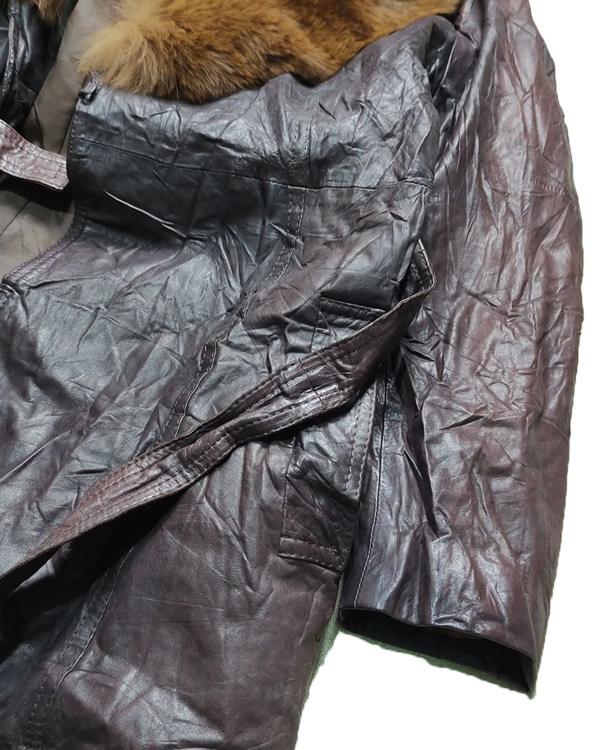 Leather Vintage 80s/90s Leather Fur Coat – Japanese Brand Size US S / EU 44-46 / 1 - 9 Thumbnail