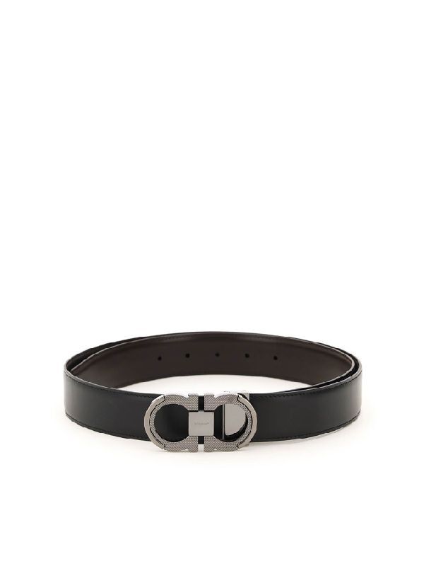 Salvatore Ferragamo o1s22i1n1025 Size: 105 / Reversible Gancini Belt Black/Brown Size 42 - 1 Thumbnail