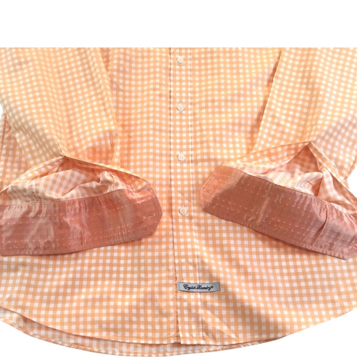 English Laundry English Laundry Men's Dress Shirt 15-1/2-34/35 Orange Check Size US L / EU 52-54 / 3 - 6 Thumbnail