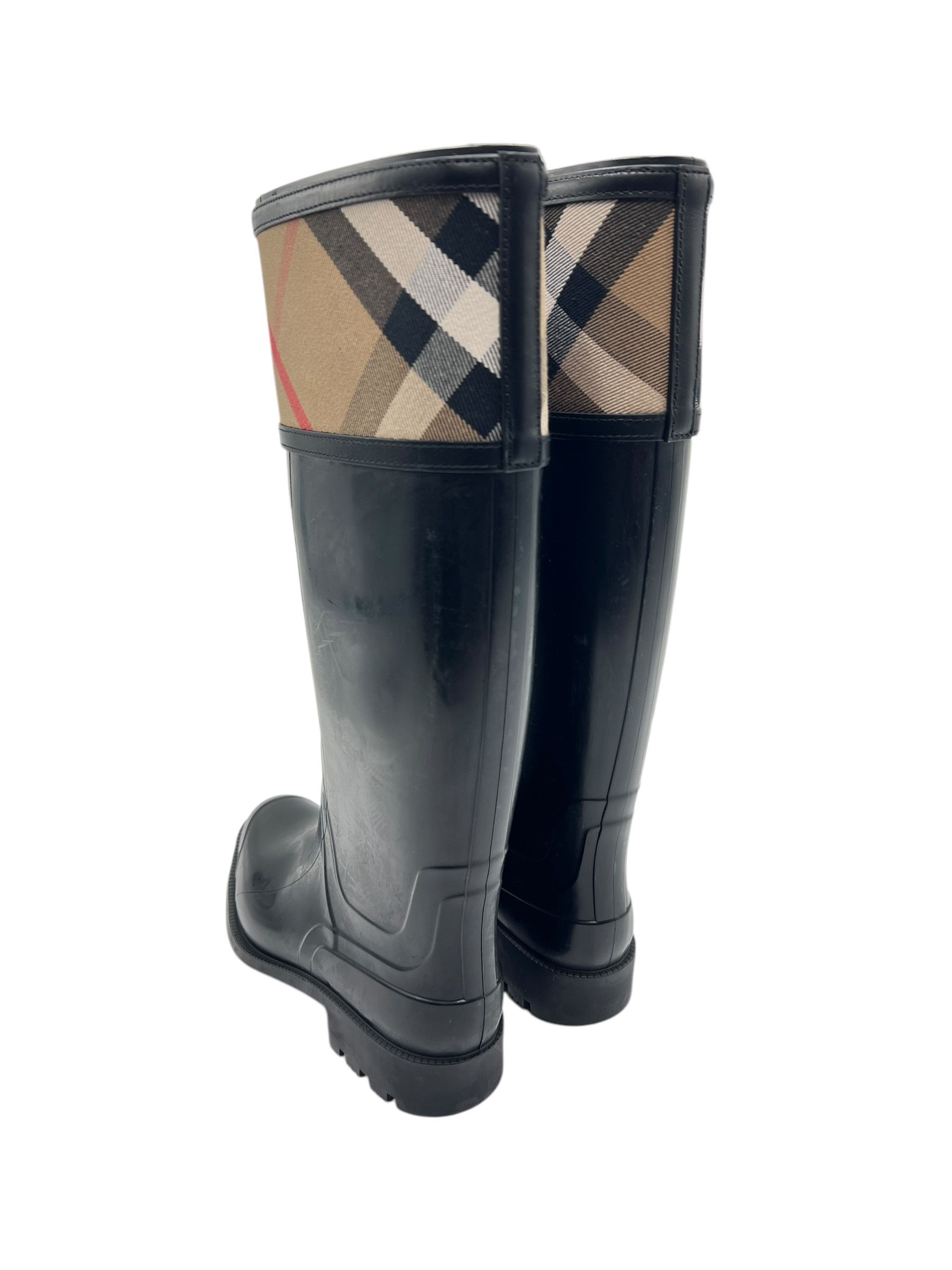Burberry Burberry Black Rubber Rain Boots Size EU:38 US:8 Size US 8 / IT 38 - 5 Thumbnail