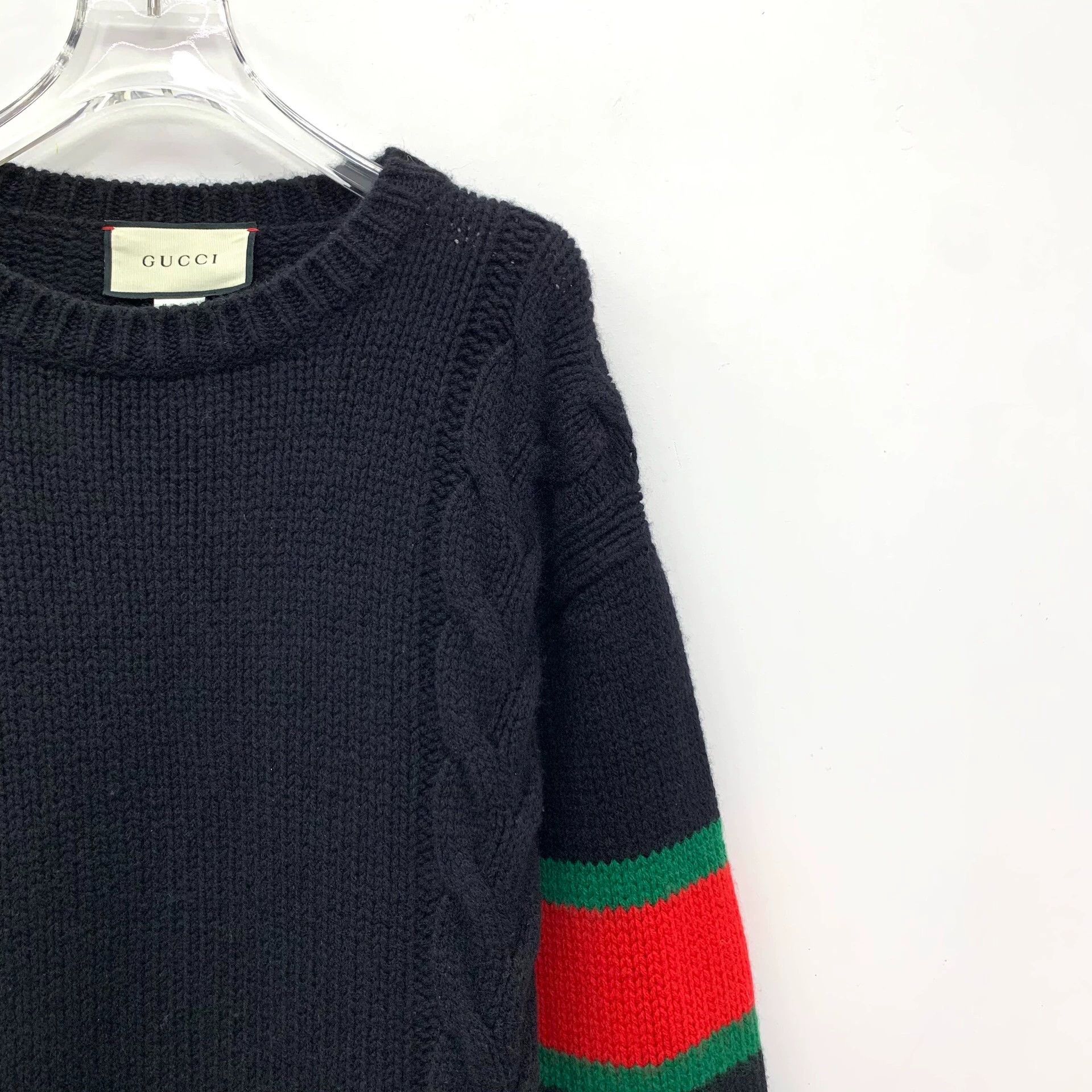 Gucci Gucci Cable Knit Wool Crew Neck Long Sleeve Knit Sweater Size US M / EU 48-50 / 2 - 3 Thumbnail