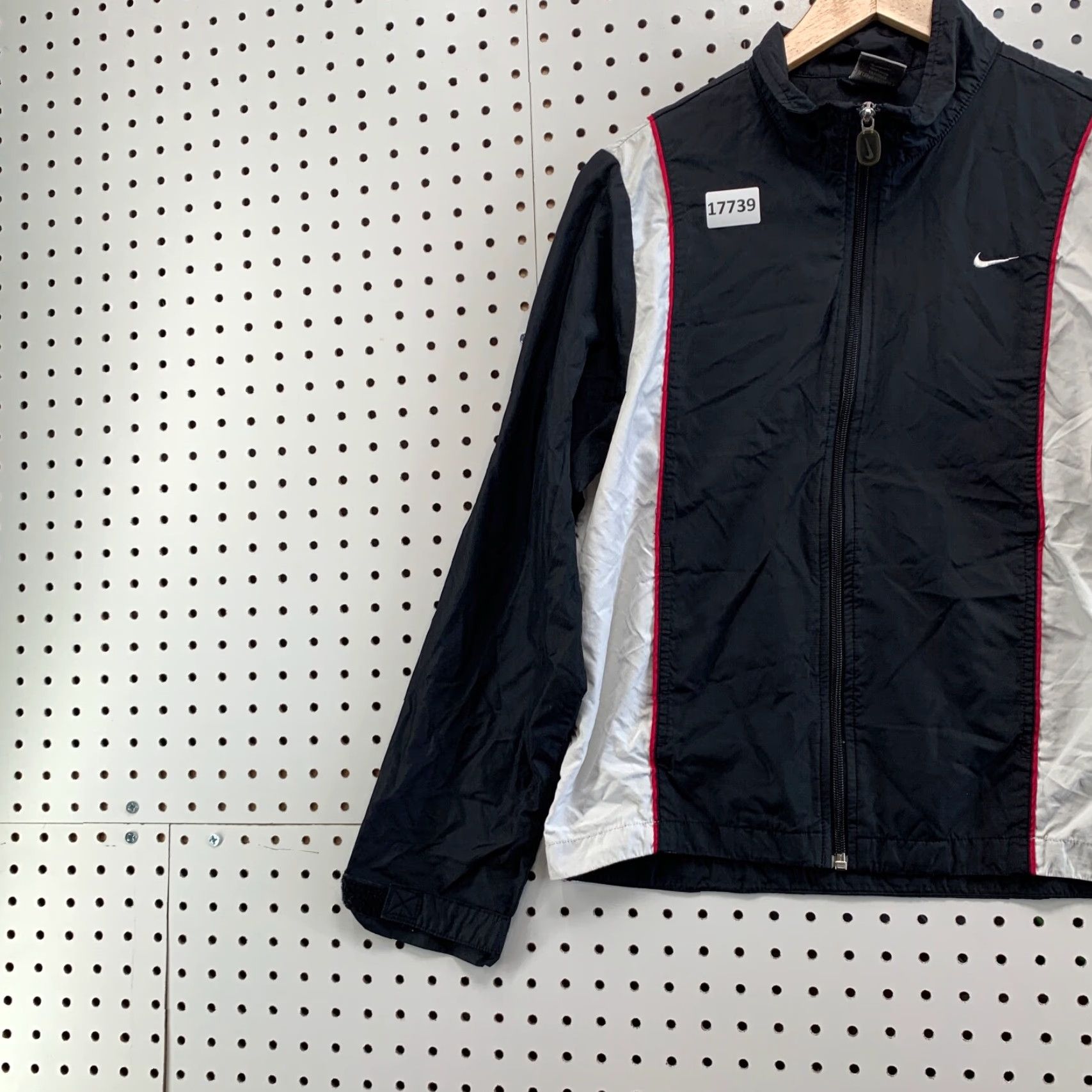 Nike VTG Nike Windbreaker Lined Black Jacket Women M 90s Embroider Swoosh Silk Screen? Size M / US 6-8 / IT 42-44 - 3 Thumbnail